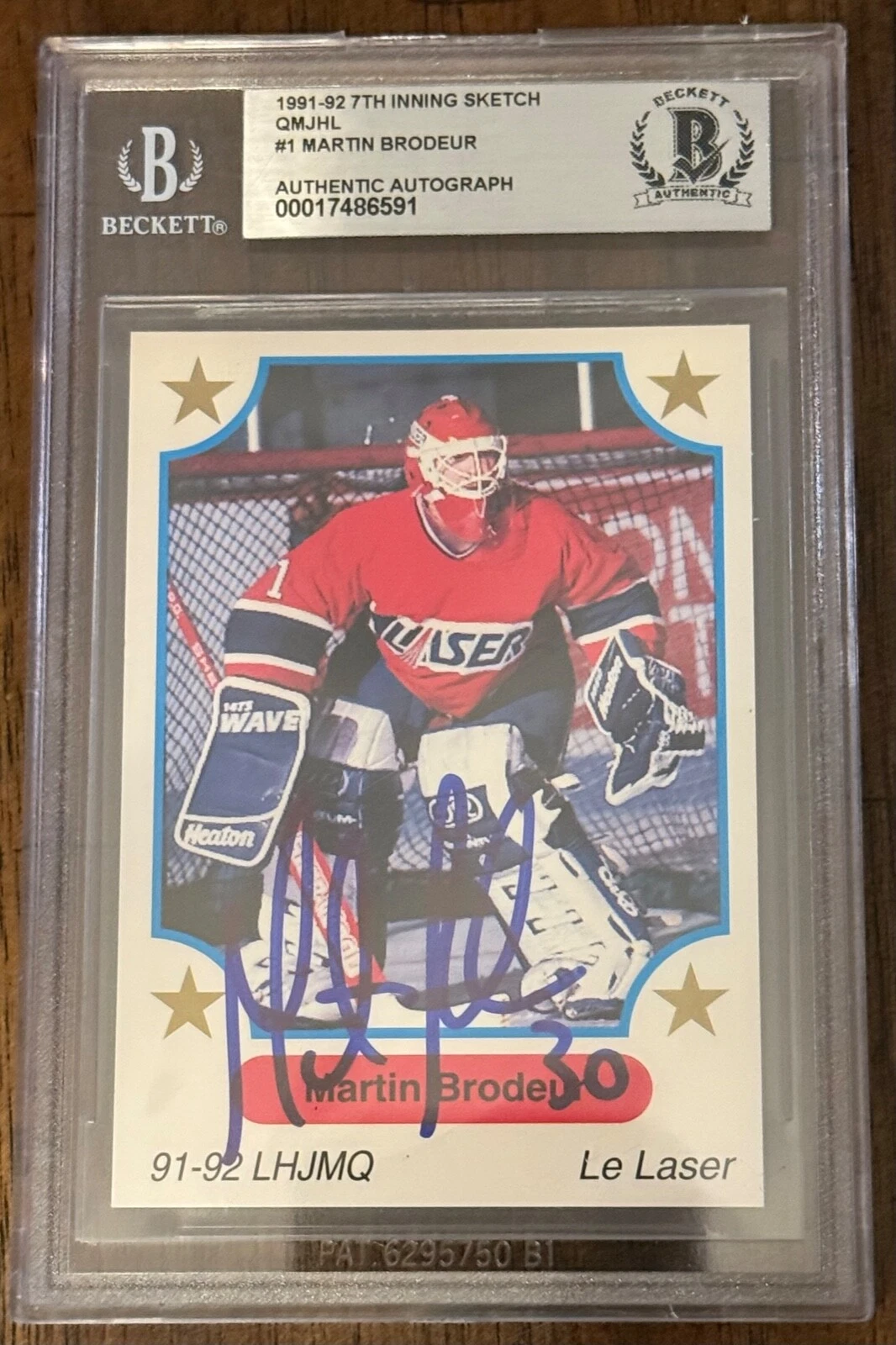 Martin Brodeur 1991-92 7th Inning Sketch Auto Autographed Rookie Card RC Beckett