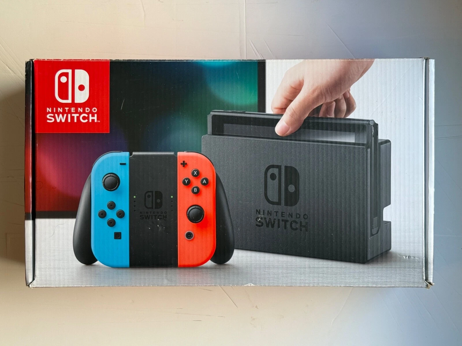 Nintendo Switch 32GB Handheld Console Neon Red/Neon Blue in Box 2 Games Clean!