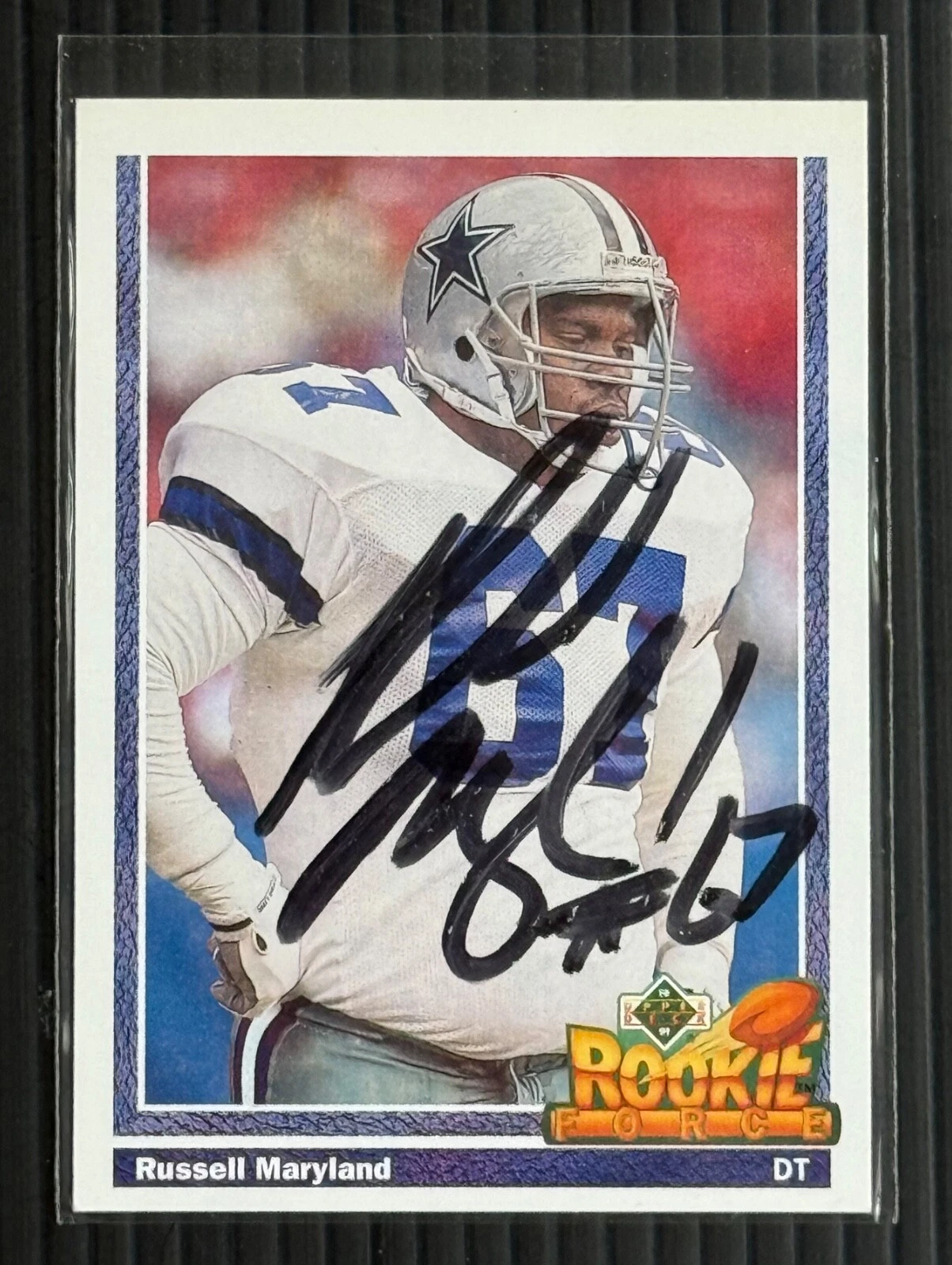 Russell Maryland SIGNED Auto Upper Deck Rookie RC Card Dallas Cowboys Miami