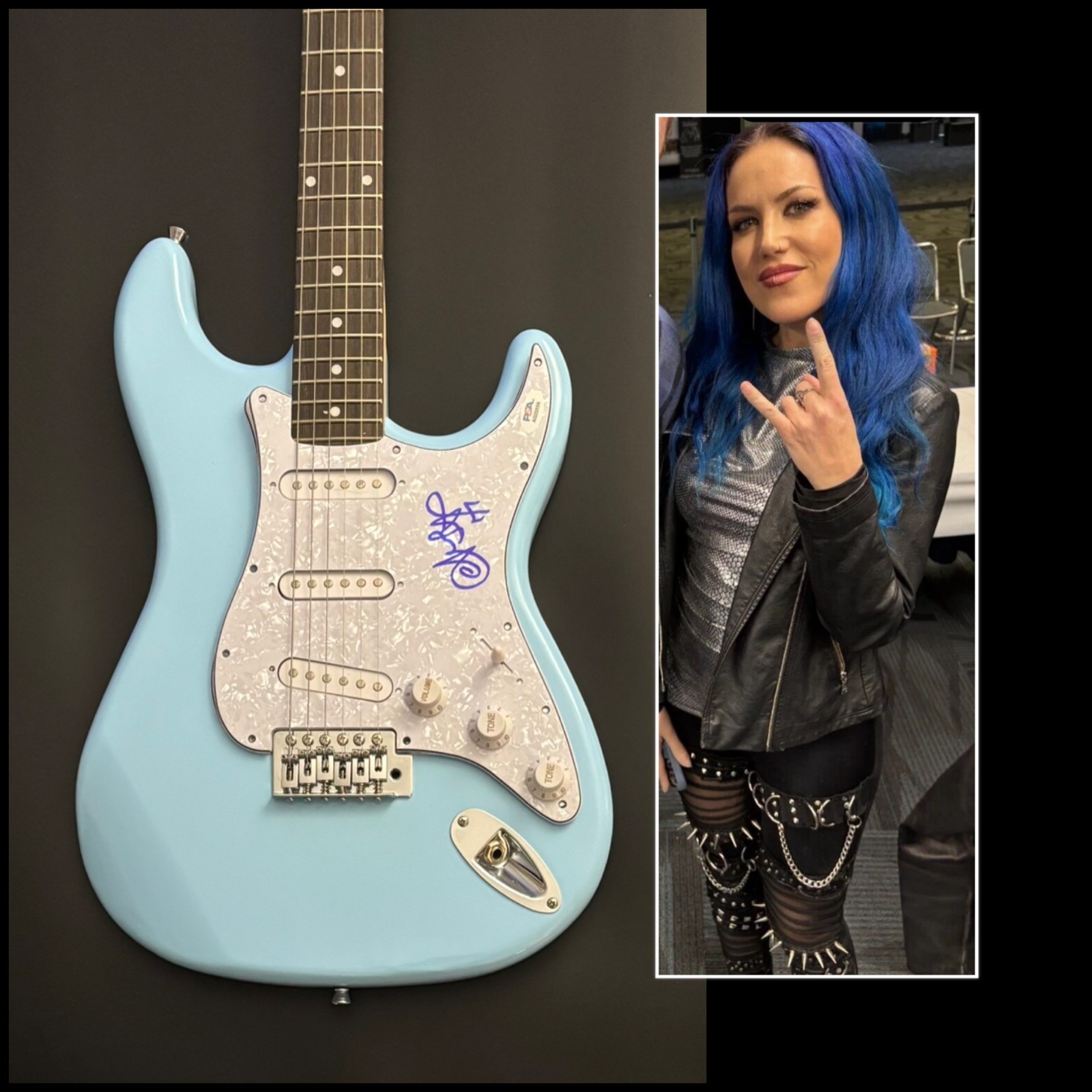 PSA  Arch Enemy Band Star  * ALISSA WHITE-GLUZ *  Signed Electric Guitar  COA