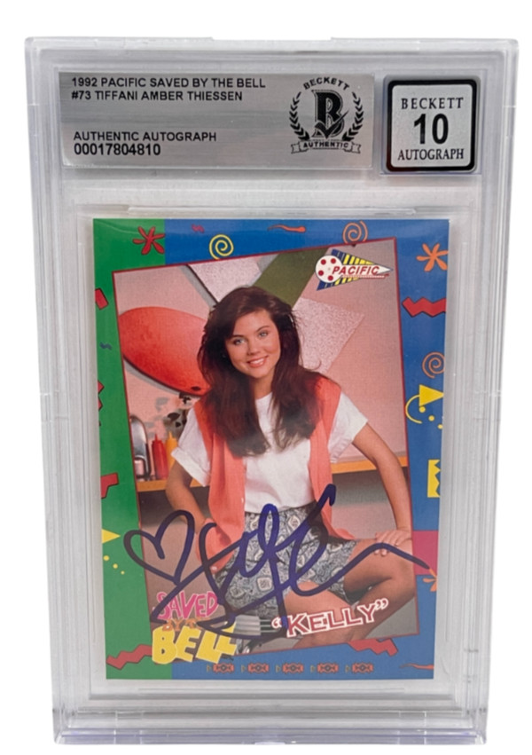 Tiffani Thiessen Signed Saved by the Bell 1992 Pacific Trading Card Beckett 10