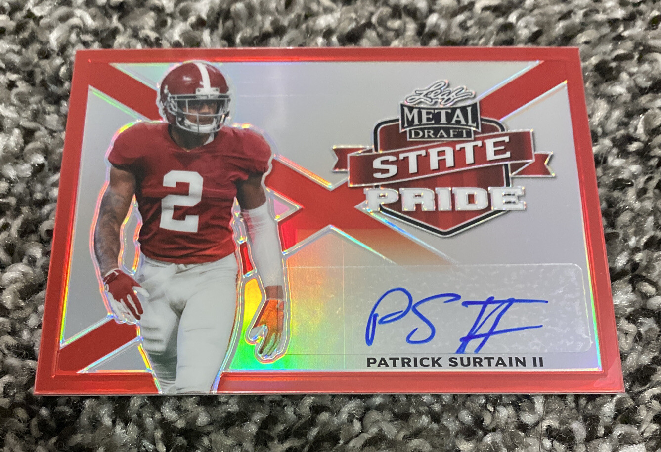 2021 Leaf Metal Draft Patrick Surtain II State Pride Red Auto Rookie 5/5