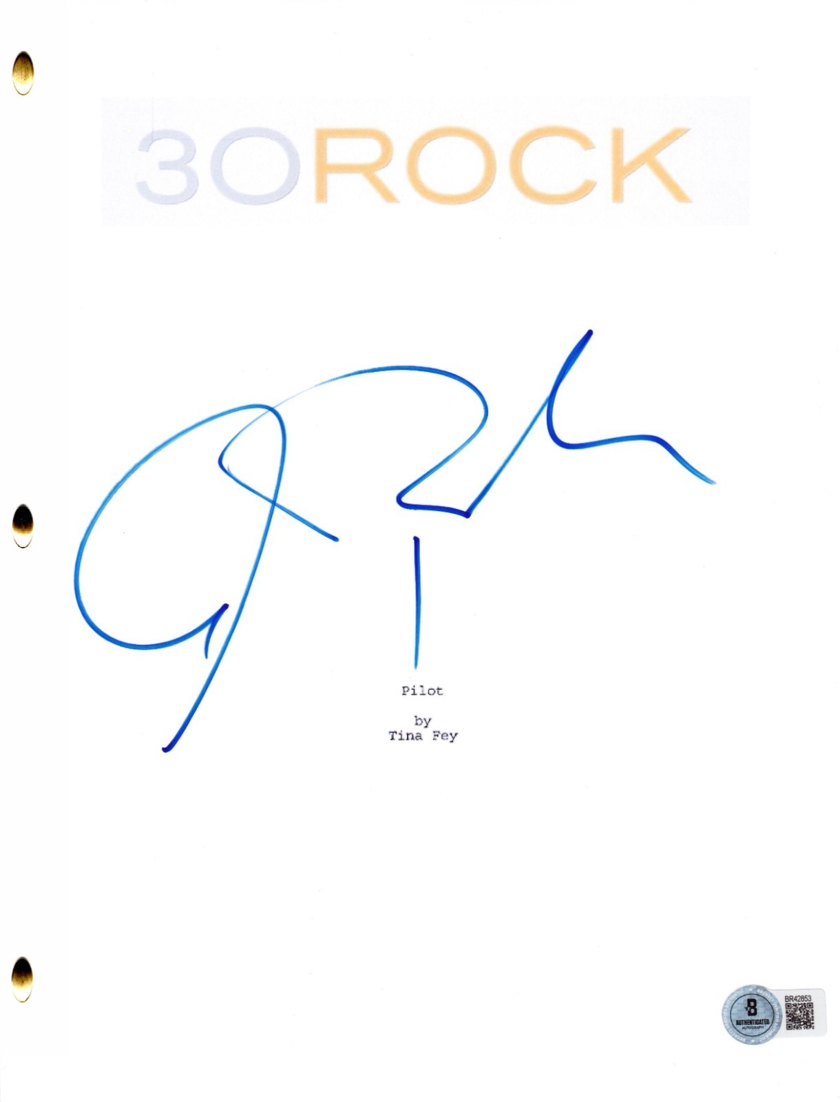 Alec Baldwin Signed 30 Rock Pilot Full Script Authentic Autograph Beckett
