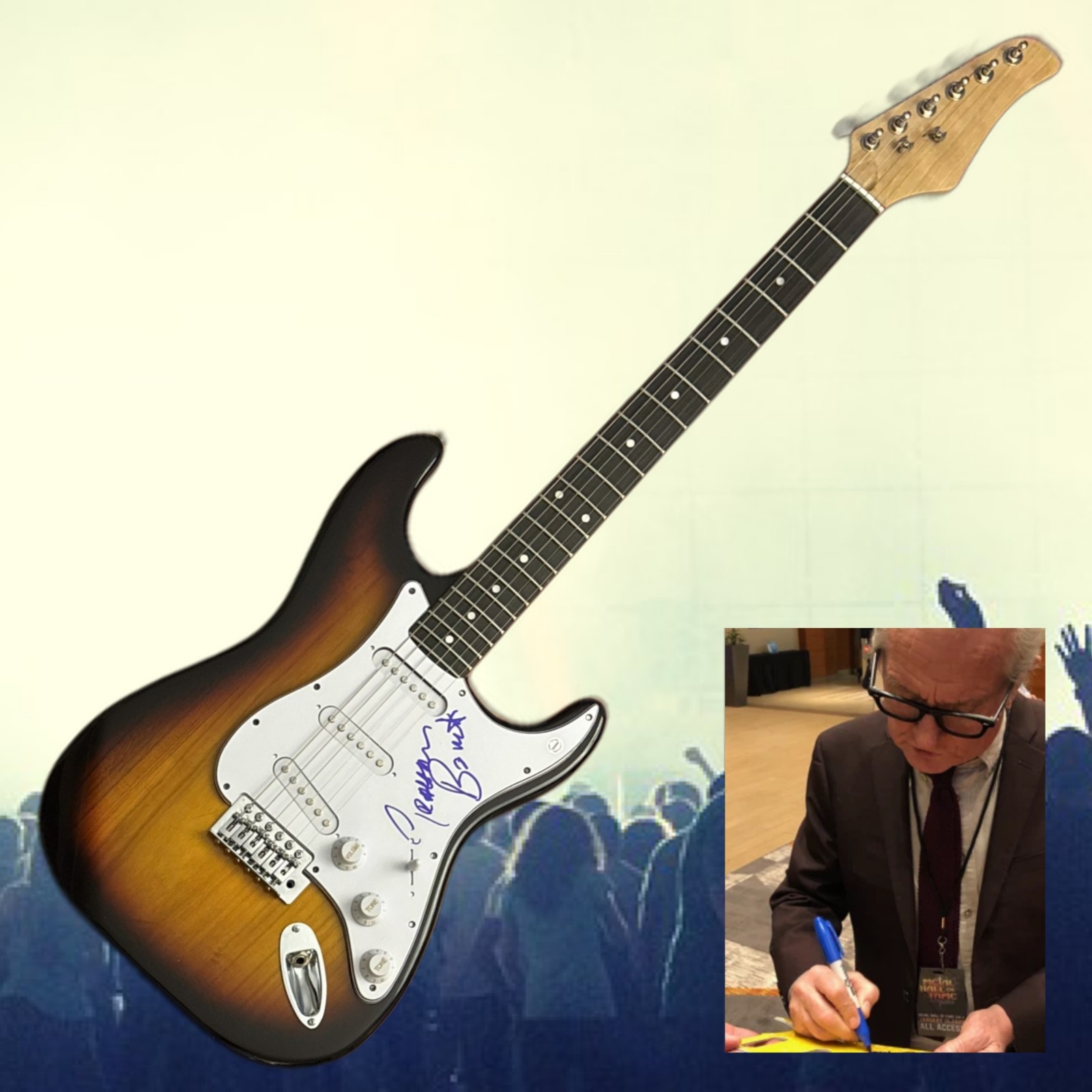 GFA Rainbow Band Singer  * GRAHAM BONNET *  Signed Electric Guitar PROOF COA
