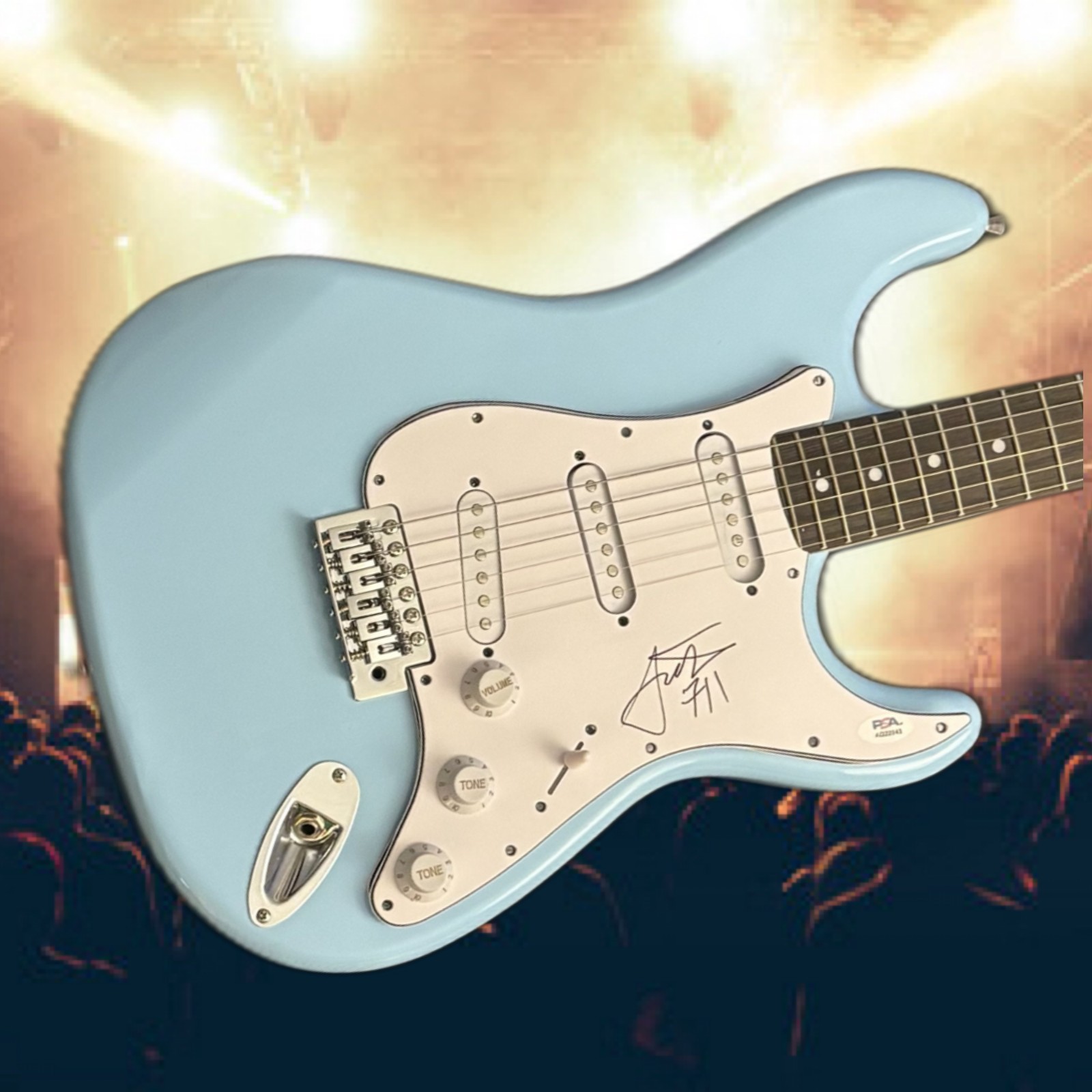 PSA  Weezer Band Bassist  * SCOTT SHRINER *  Signed Electric Guitar COA