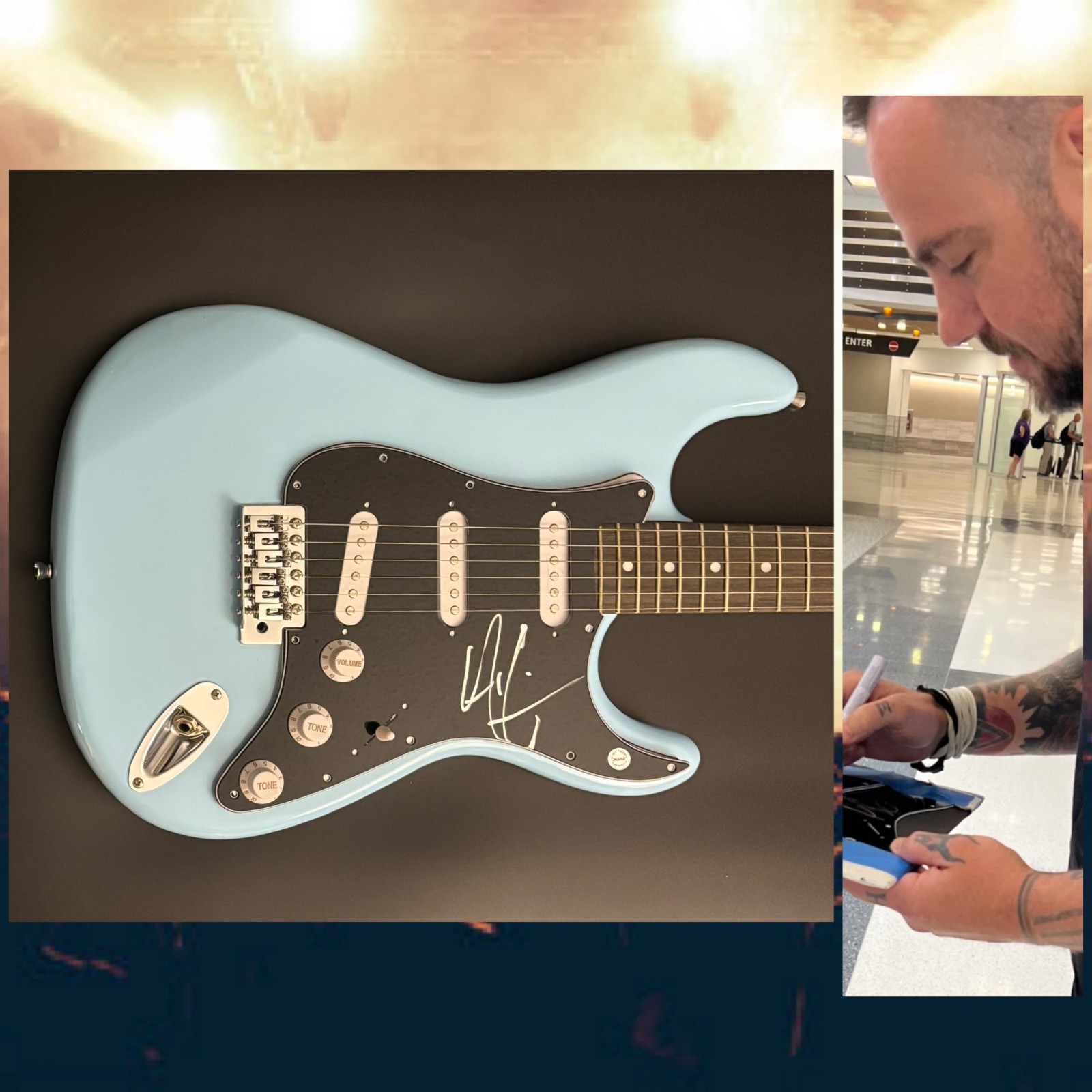 GFA Three Days Grace Singer  * ADAM GONTIER *  Signed Electric Guitar PROOF COA