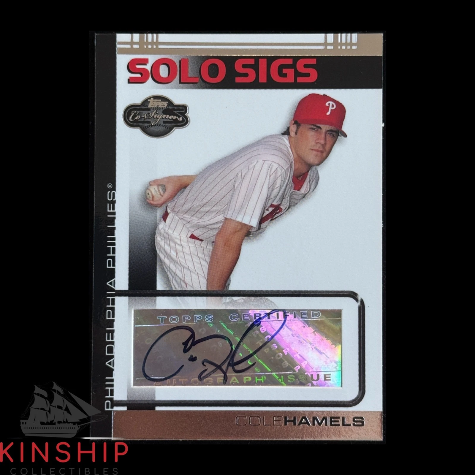 Cole Hamels signed 2007 Topps Solo Sigs Trading Card Phillies Auto Z2400