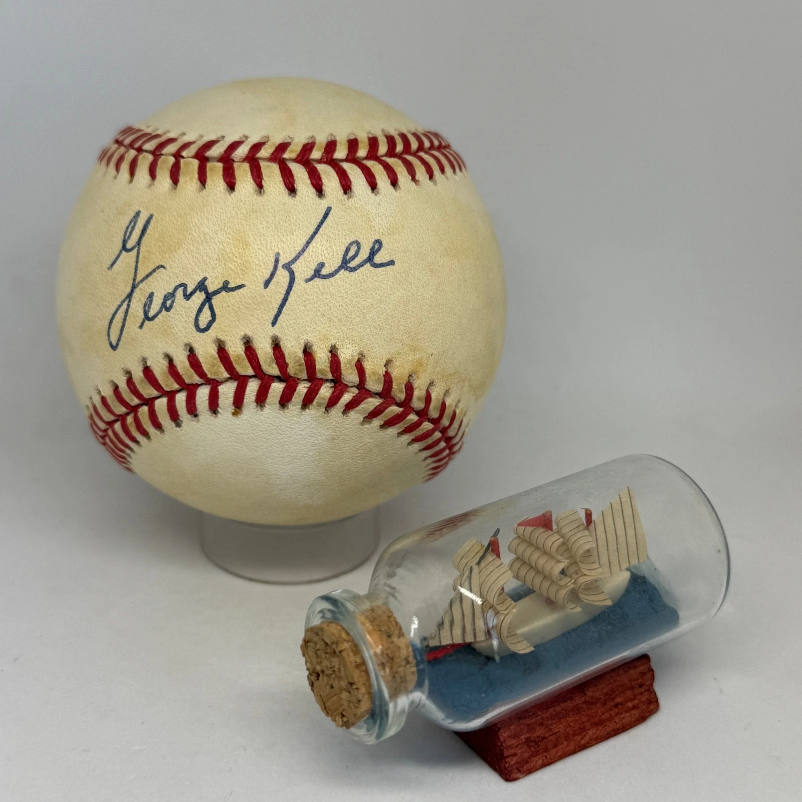 George Kell signed Rawlings OAL Baseball JSA COA Tigers HOF Auto A4211