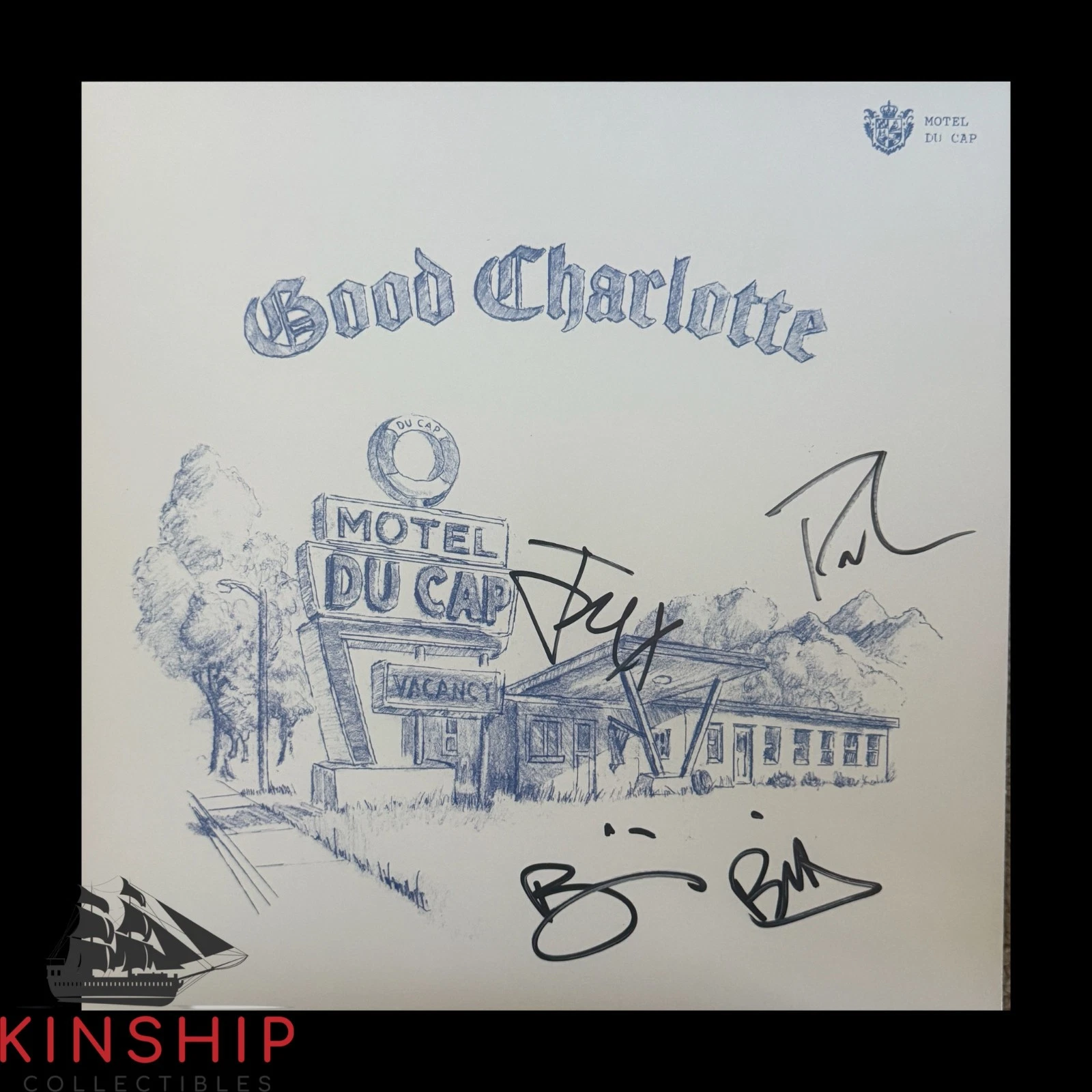 Good Charlotte signed Vinyl Record Album JSA COA Motel Du Cap Auto Z2419