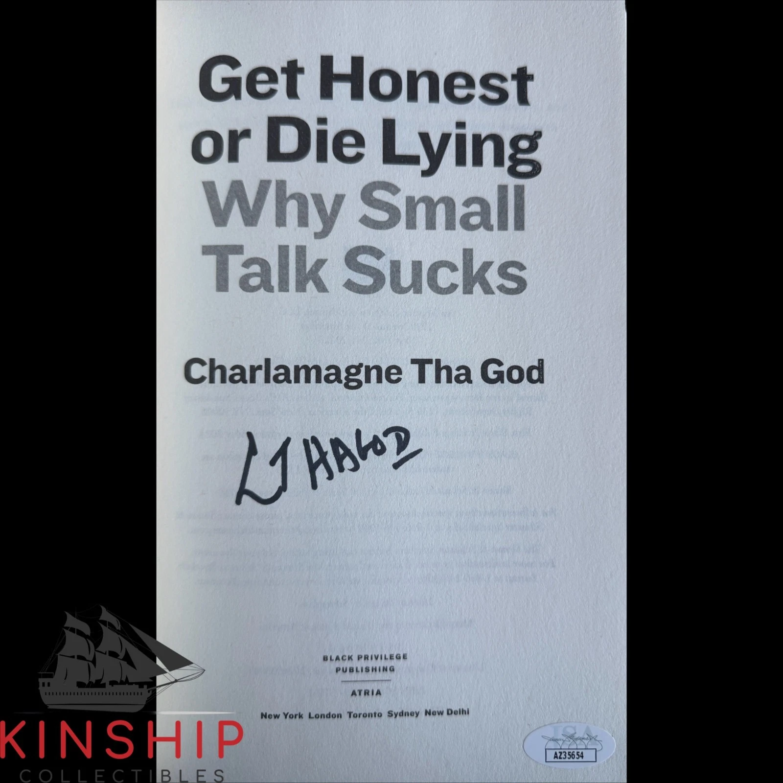 Charlamagne Tha God signed Get Honest or Die Lying Book JSA COA E356