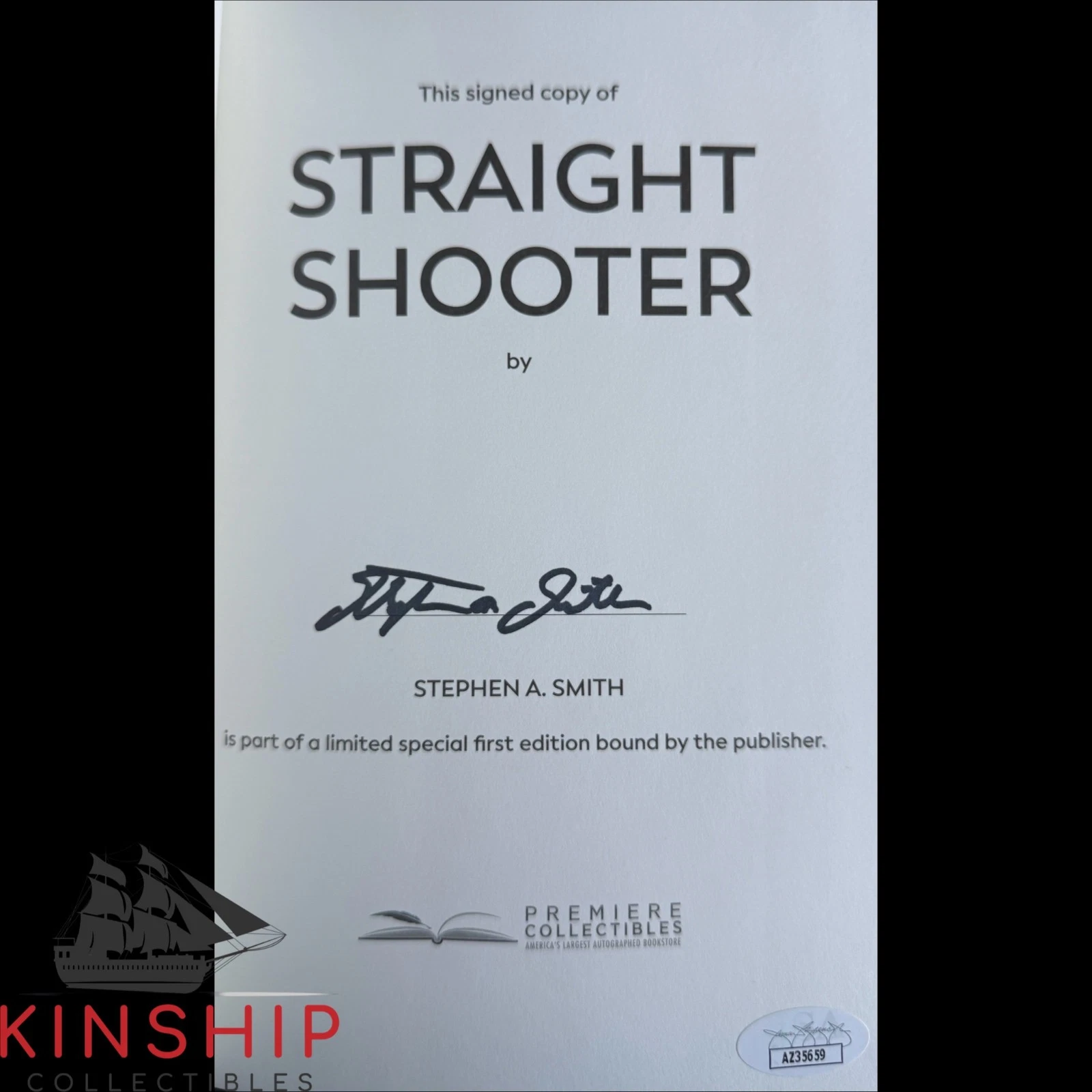 Stephen A Smith signed Straight Shooter Book JSA COA ESPN Broadcast Auto EQTY
