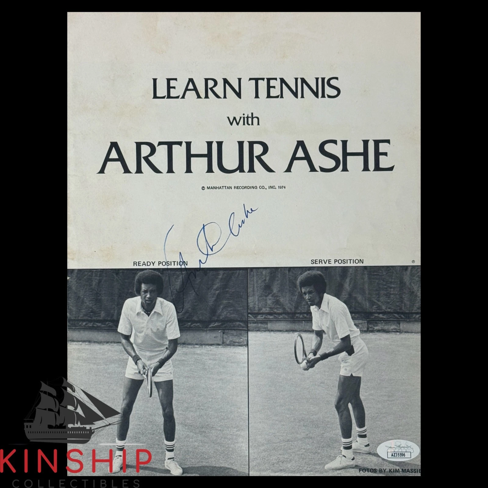 Arthur Ashe signed Learn Tennis Program JSA COA Rare Bold Auto E362