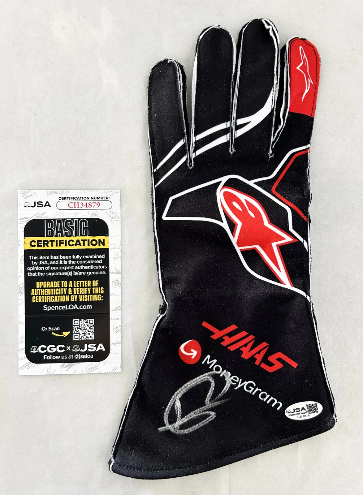 Romain Grosjean Signed Racing Glove Haas F1 JSA COA
