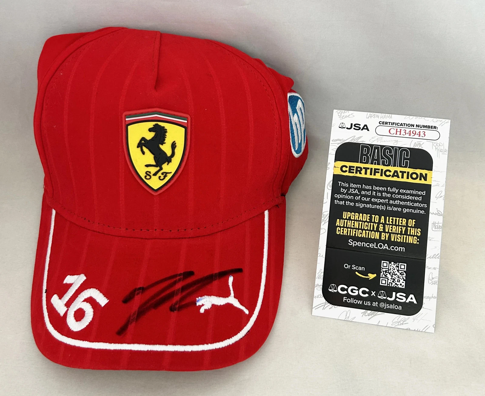 Charles Leclerc Signed Hat Ferrari Racing F1 JSA COA