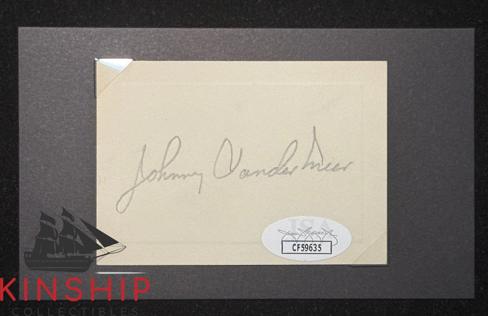 Johnny Vander Meer signed Cut JSA COA Baseball Auto Reds Z2466