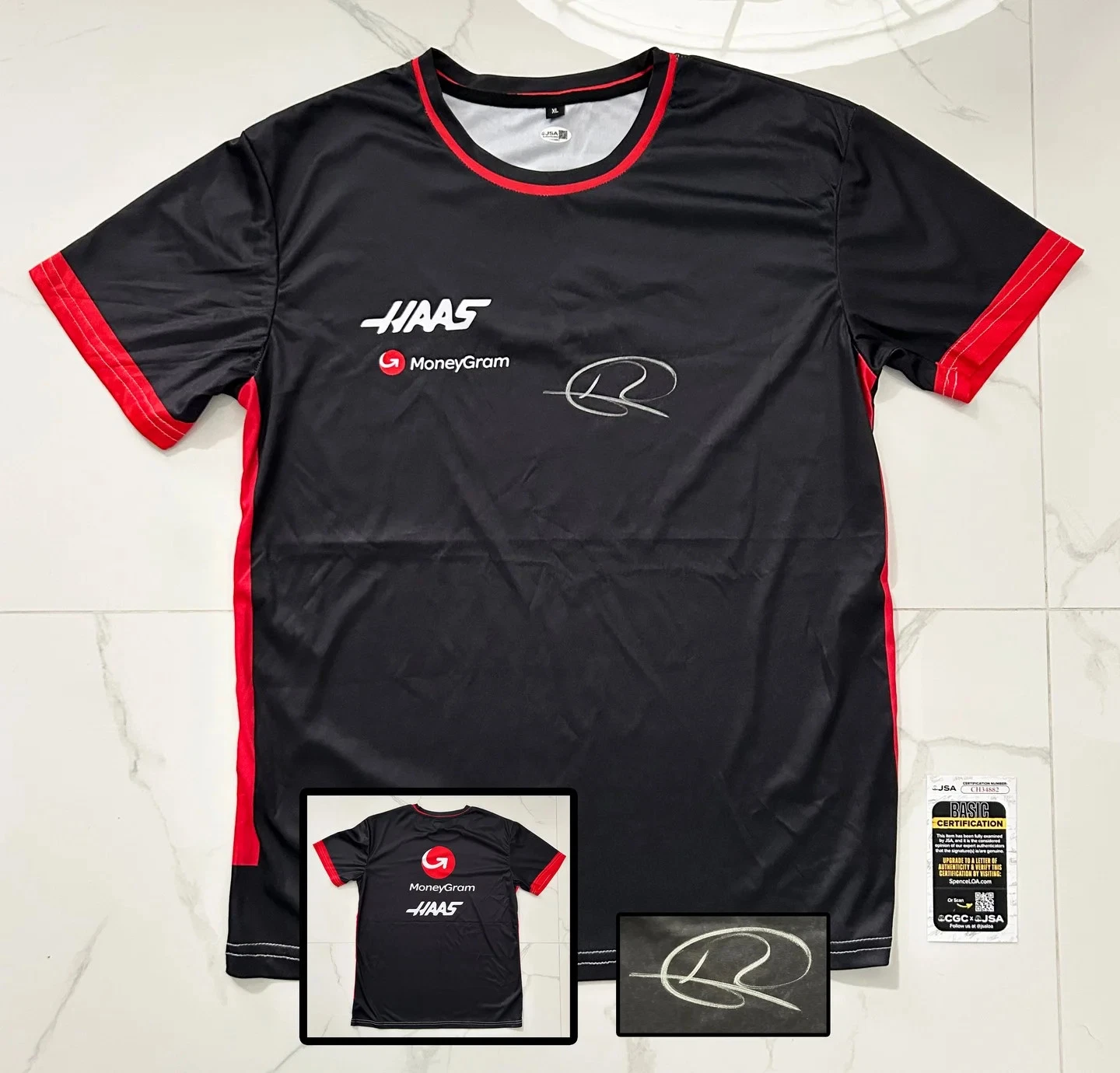 Romain Grosjean Signed Shirt Haas Formula 1 F1 JSA 1 COA