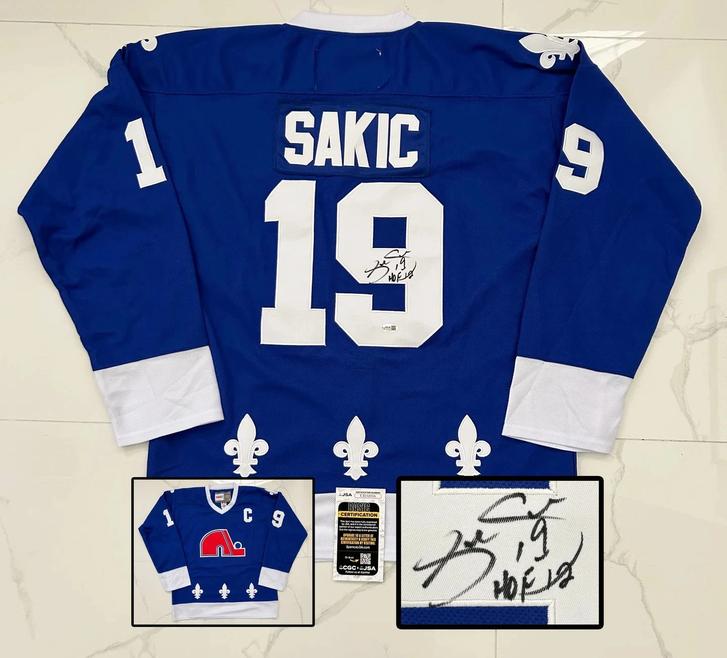 Joe Sakic Signed Jersey Quebec Nordiques JSA COA