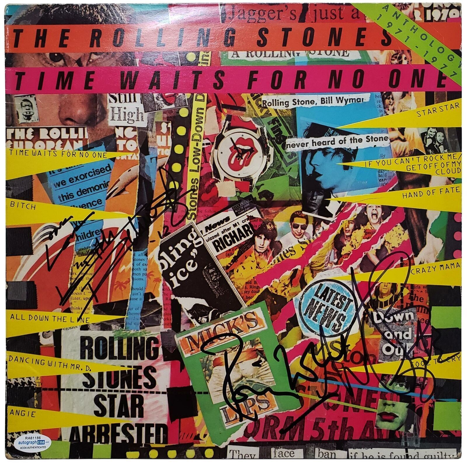 Rolling Stones Signed X3 Autographed Album Record LP ACOA