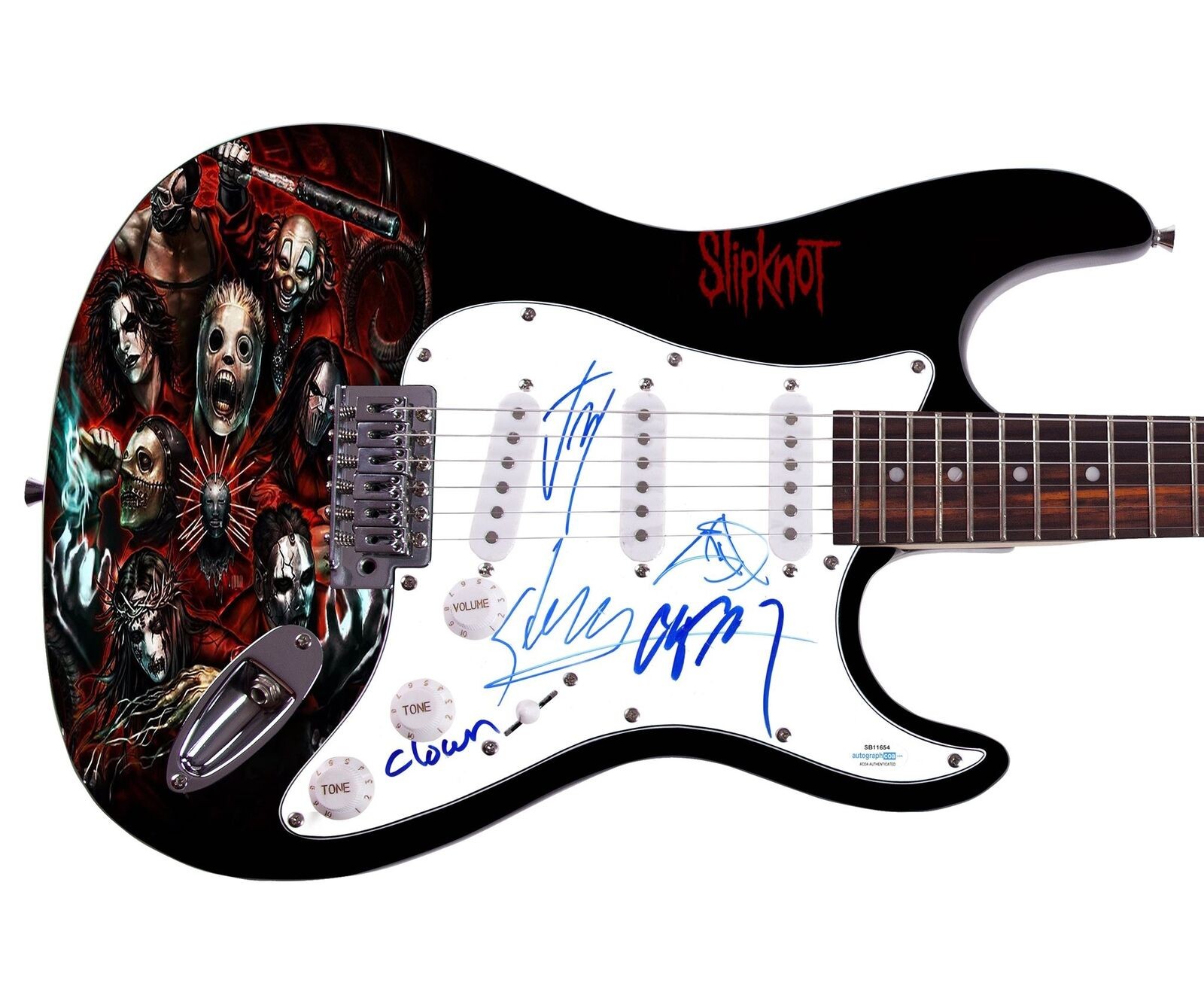 Slipknot Band Signed Autographed Custom Graphics Guitar Exact Video Proof ACOA