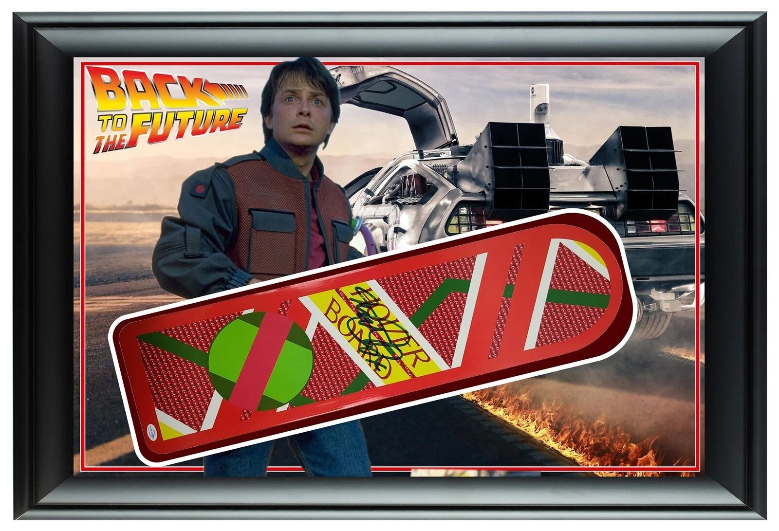 Back To The Future 24x36 Michael J Fox Signed Framed Hoverboard Display ACOA