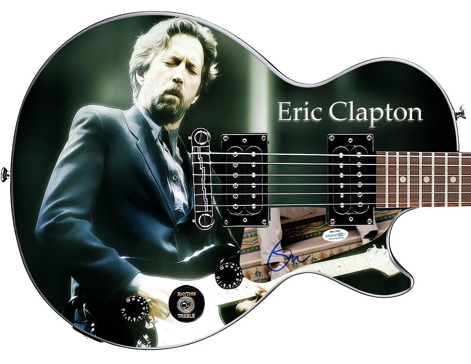 Eric Clapton Autographed 1/1 Custom Graphics Epiphone Les Paul Guitar ACOA