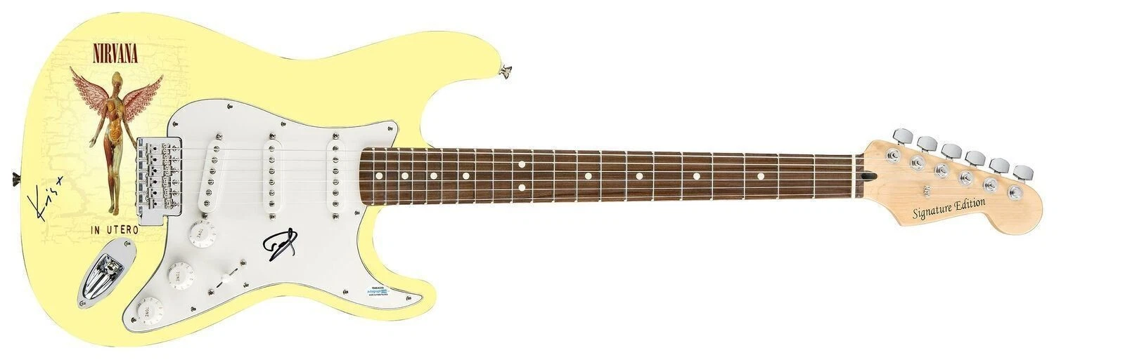 Nirvana Signed In Utero Album LP Cd Graphics Strat Guitar ACOA