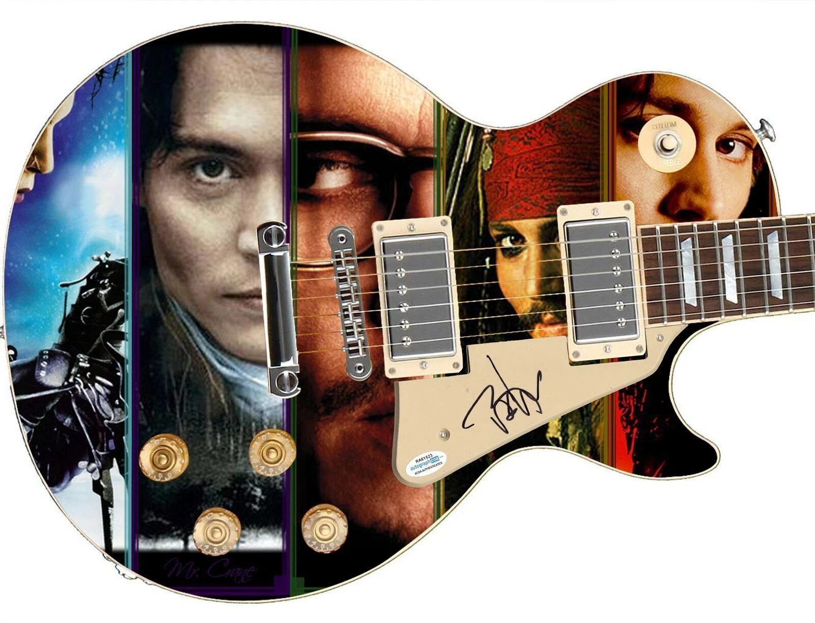 Johnny Depp Signed Autographed 1/1 Custom Graphics Photo Guitar ACOA