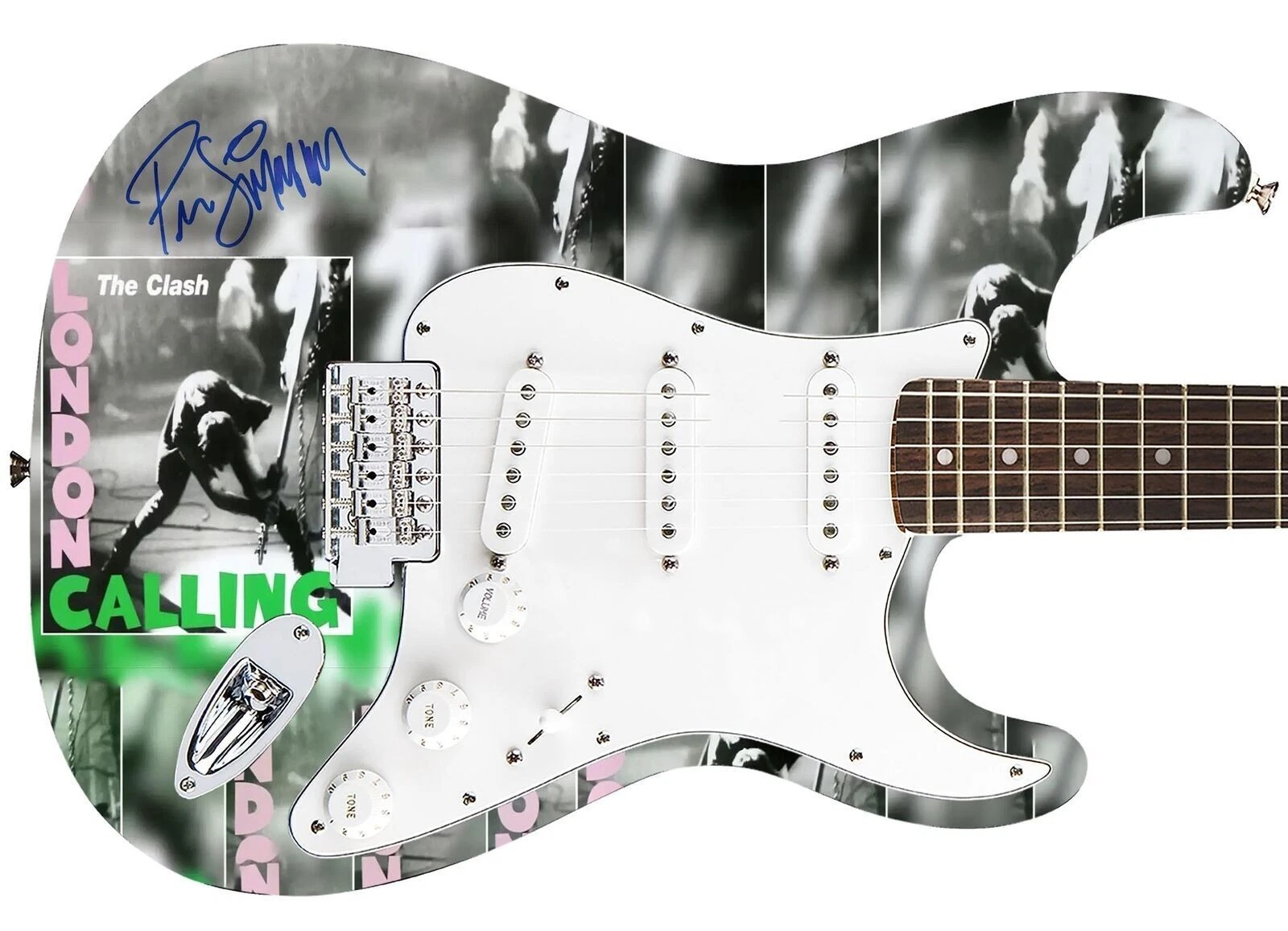 Clash Paul Simonon Autographed Fender 1/1 London Calling Lp Cd Graphics Photo Gu