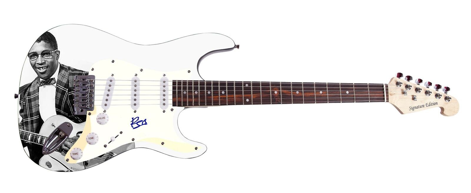 Bo Diddley Signed Autographed Graphics Photo Guitar