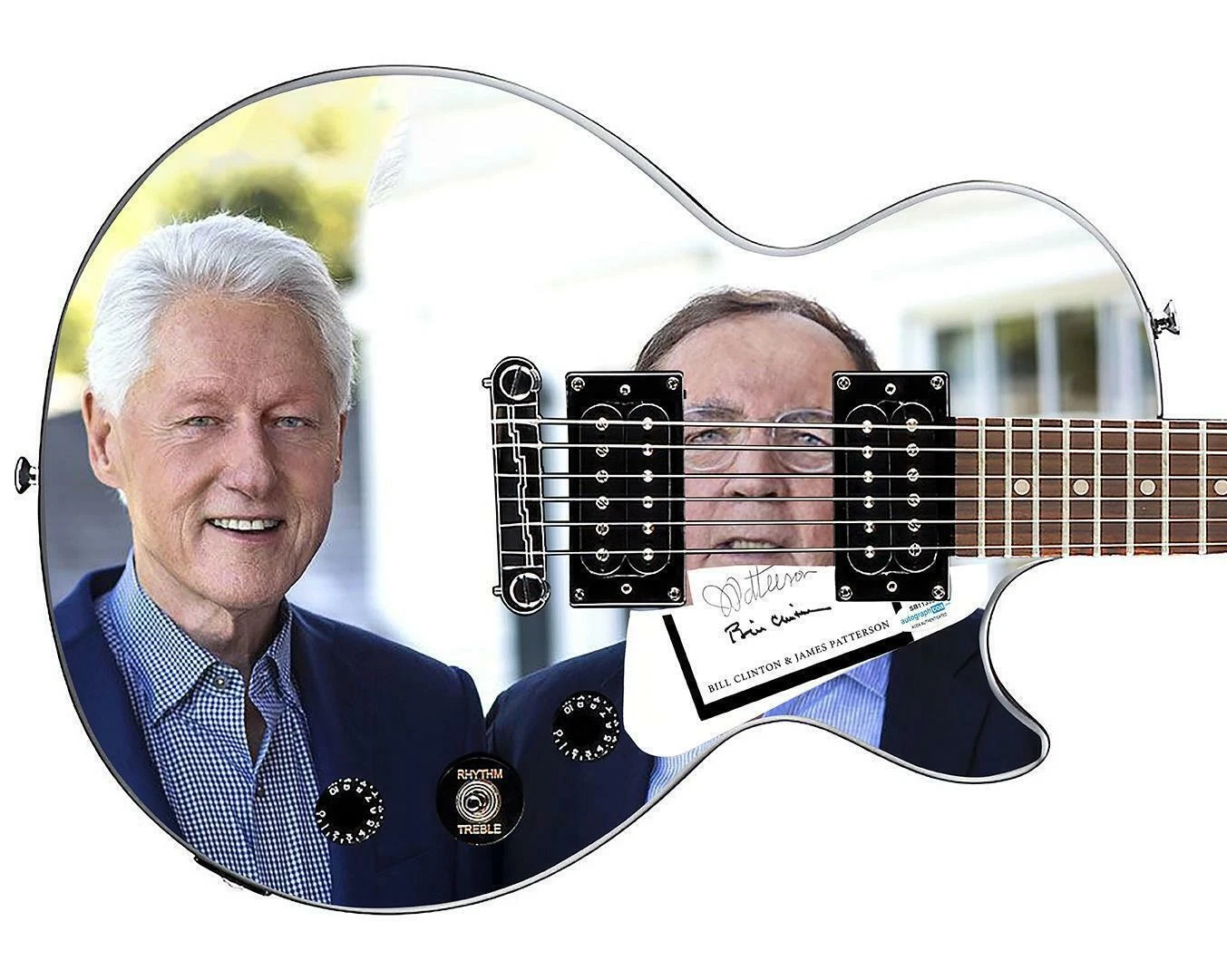 President Bill Clinton James Patterson Autographed Graphics Gibson Epiphone Guit