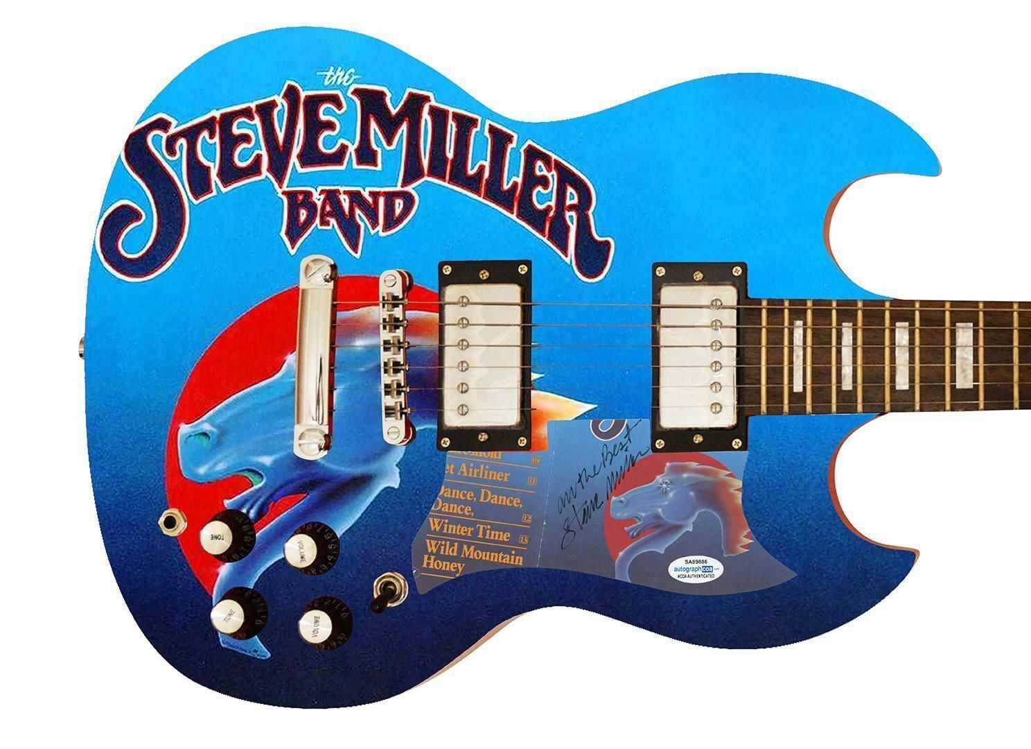 Steve Miller Signed Autographed Custom Photo Graphics Guitar ACOA ACOA