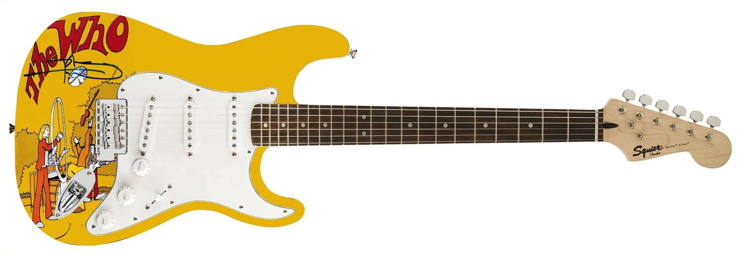 The Who Pete Townshend Autographed Photo Graphics Fender Guitar Exact Video Proo