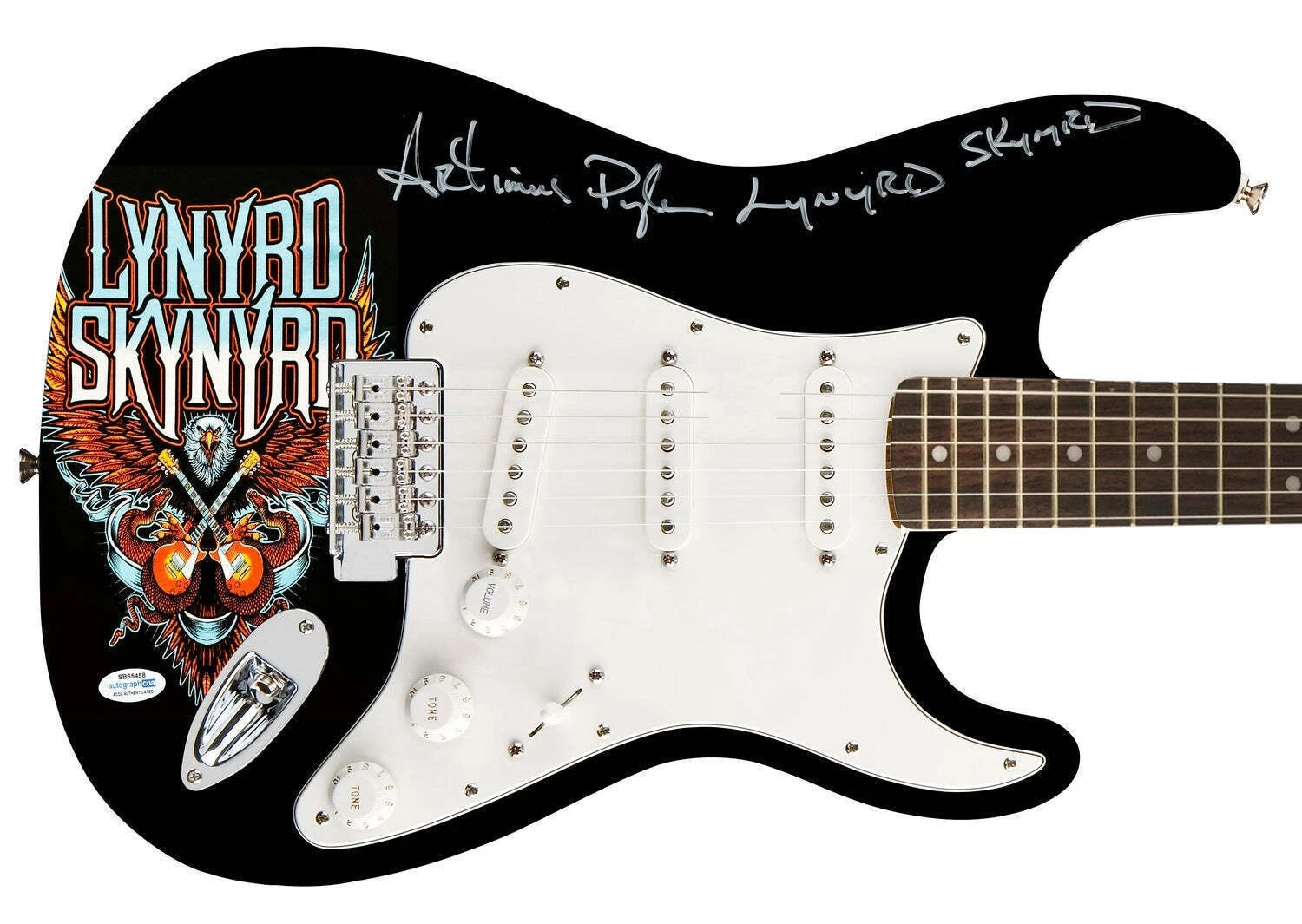 Lynyrd Skynyrd Artimus Pyle Signed Photo Graphics Guitar Exact Proof ACOA