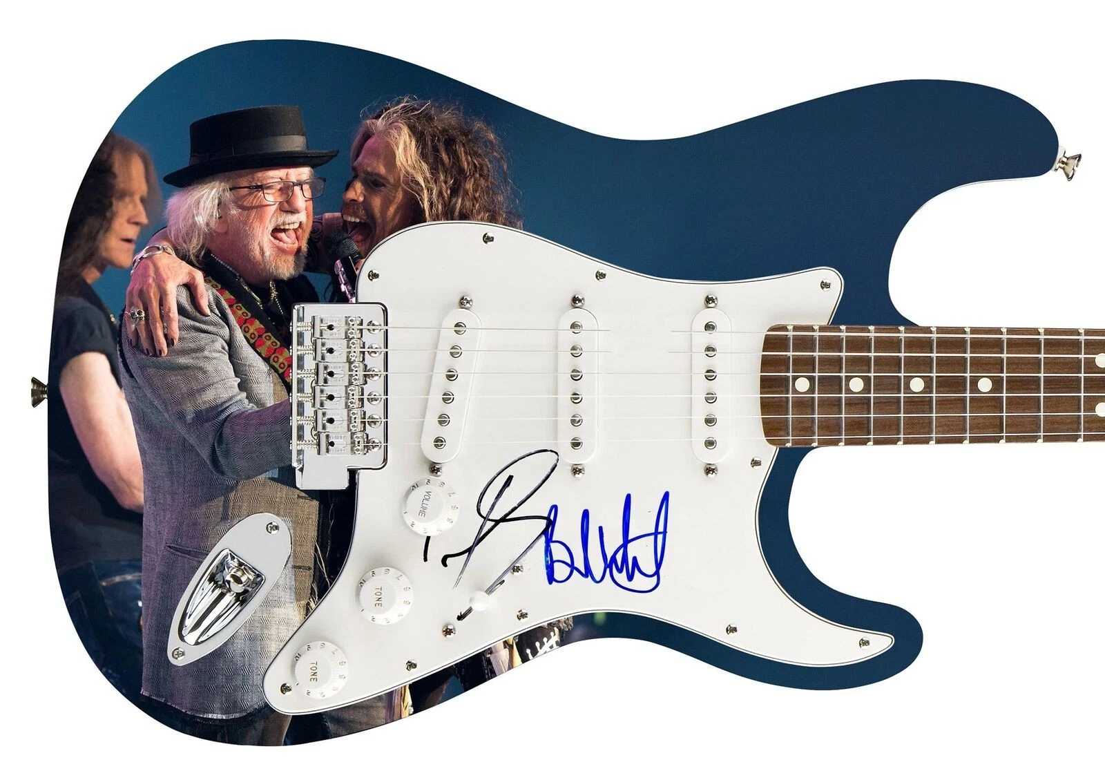 Aerosmith Signed Dream On Photo Graphics Guitar