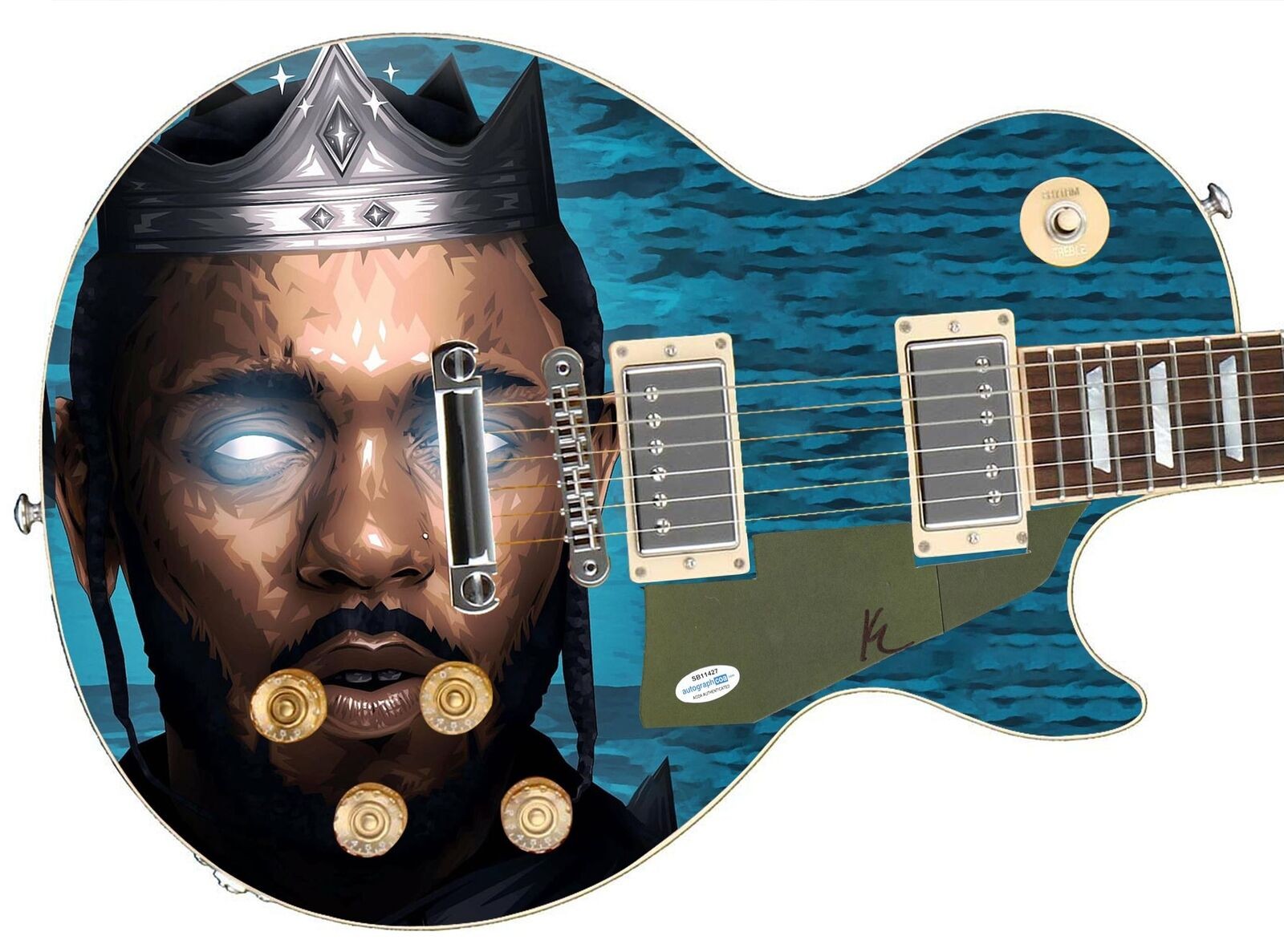 Kendrick Lamar Signed Autographed Custom Photo Graphics Guitar ACOA