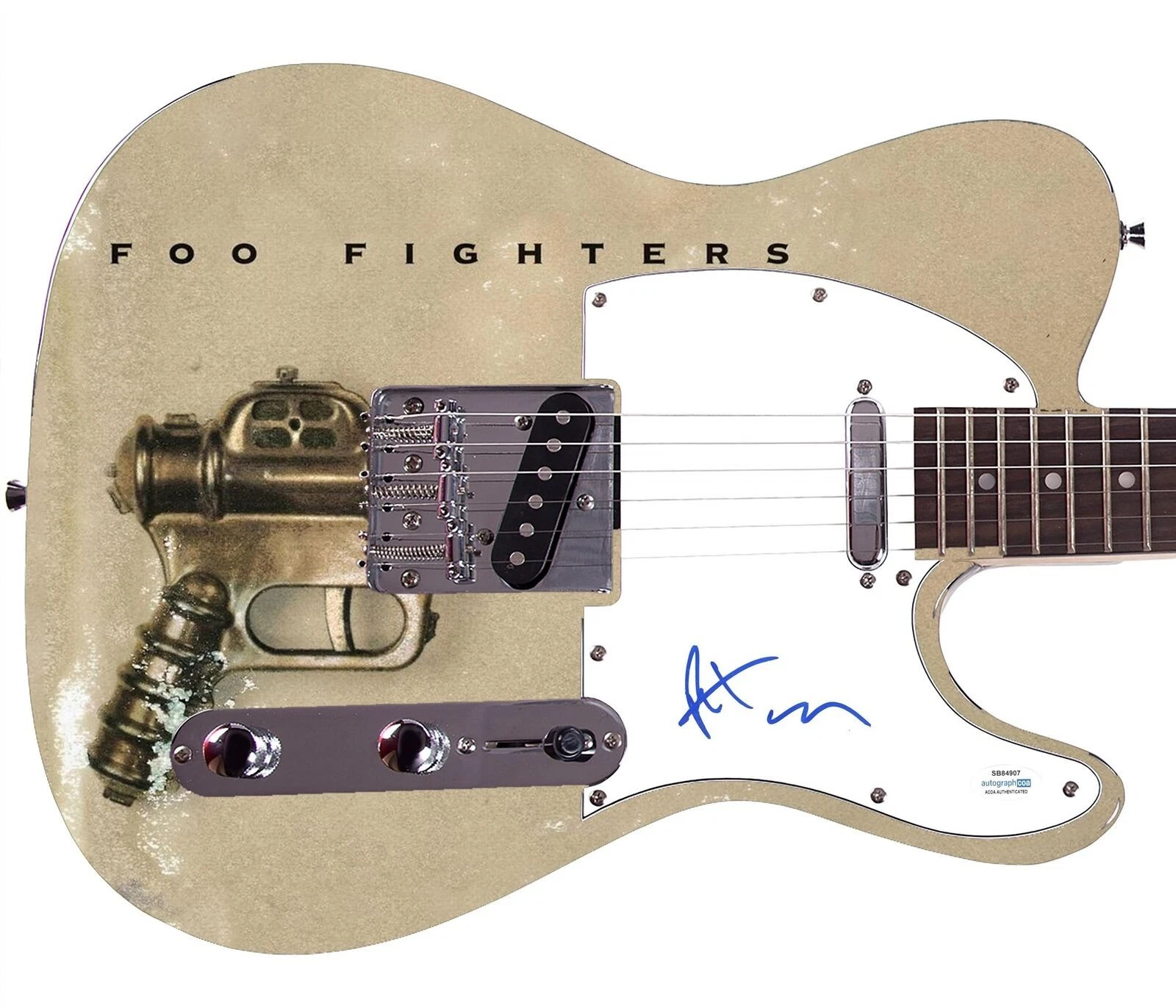 The Foo Fighters Pat Smear Signed 1/1 Custom Graphics Guitar ACOA