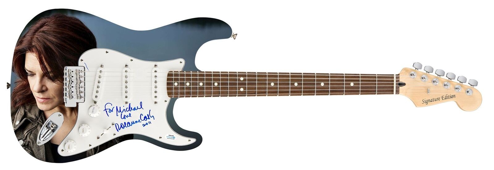 Rosanne Cash To Michael Signed Autographed 1/1 Custom Graphics Photo Guitar ACOA