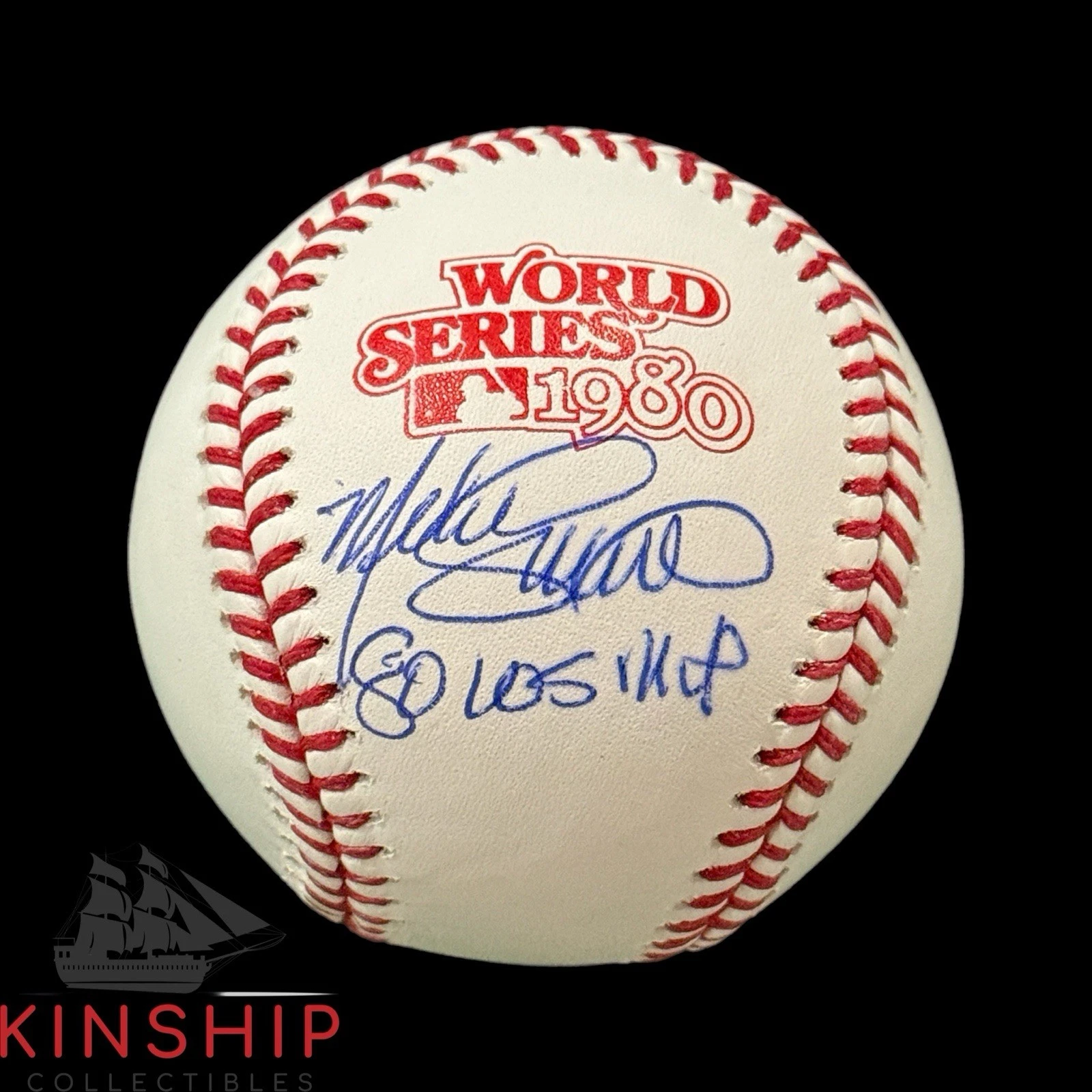 Mike Schmidt signed Rawlings 1980 World Series Logo Baseball JSA COA A3640