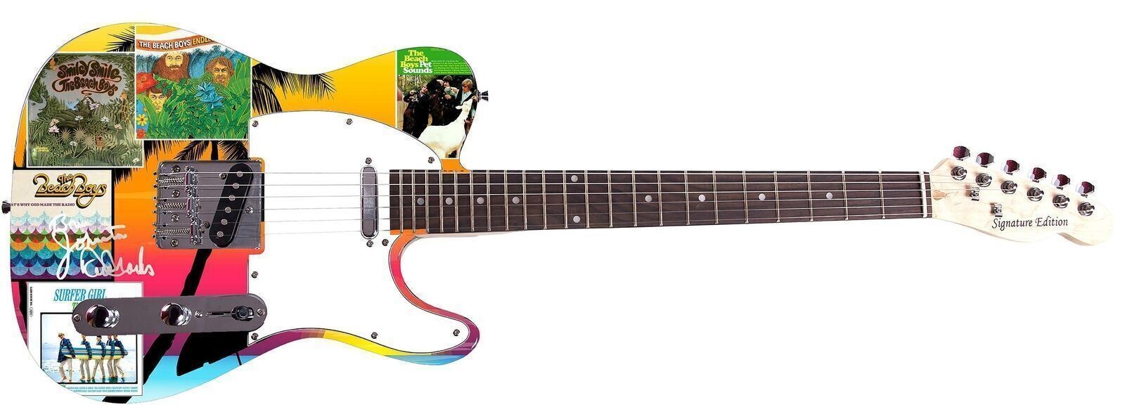 The Beach Boys Signed Album LP CD Graphics Guitar ACOA Exact Proof