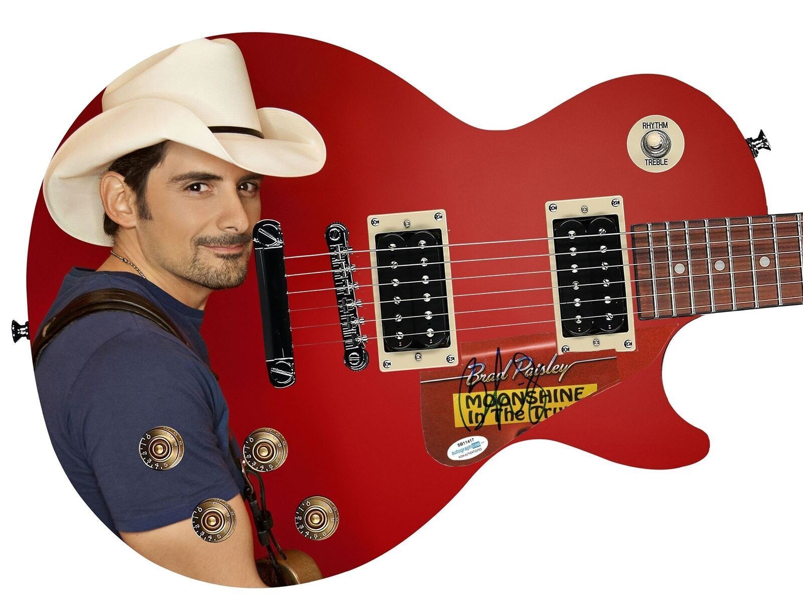 Brad Paisley Epiphone Autographed Custom Photo Graphics Guitar ACOA