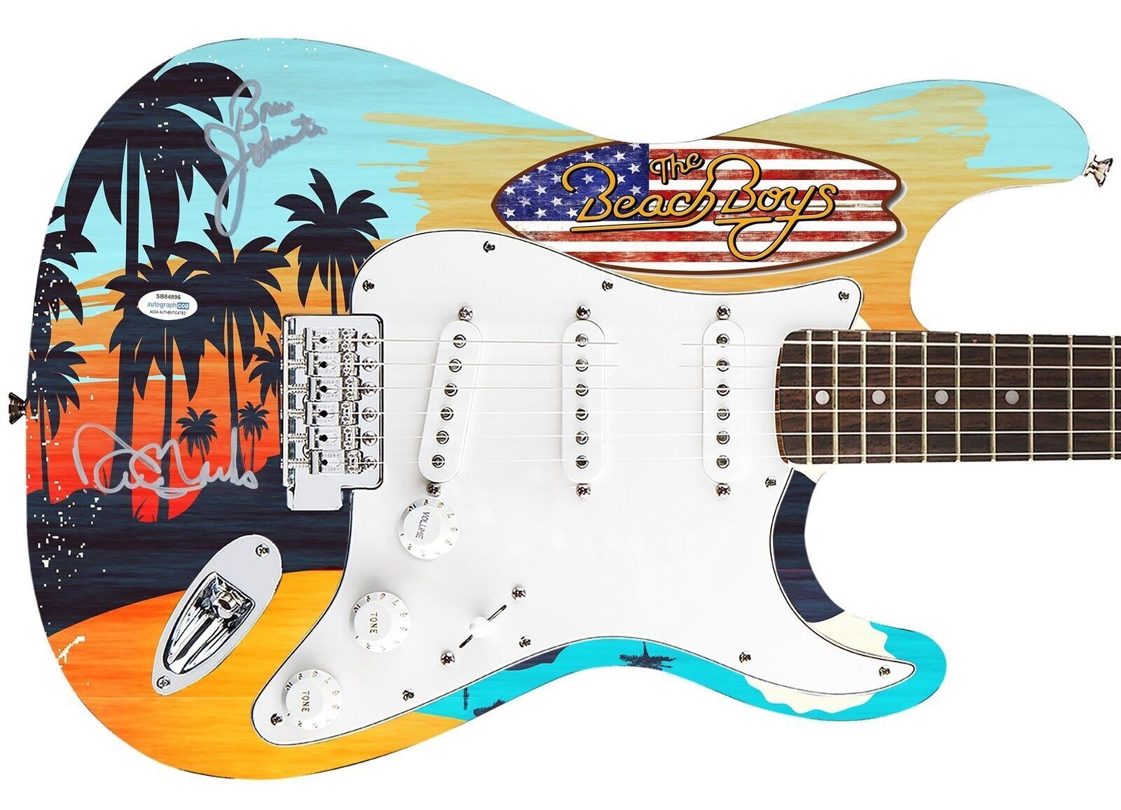 Beach Boys Johnston Marks Mike Love Autographed 1/1 Graphics Guitar ACOA Exact P