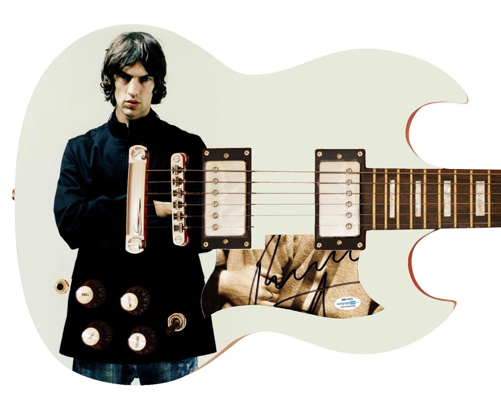 Richard Ashcroft Signed Autographed Custom Graphics Photo Guitar ACOA