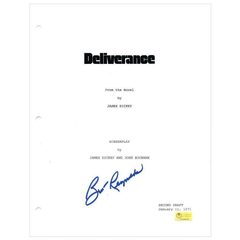 Burt Reynolds Signed Deliverance Script Screenplay Celebrity Authentics