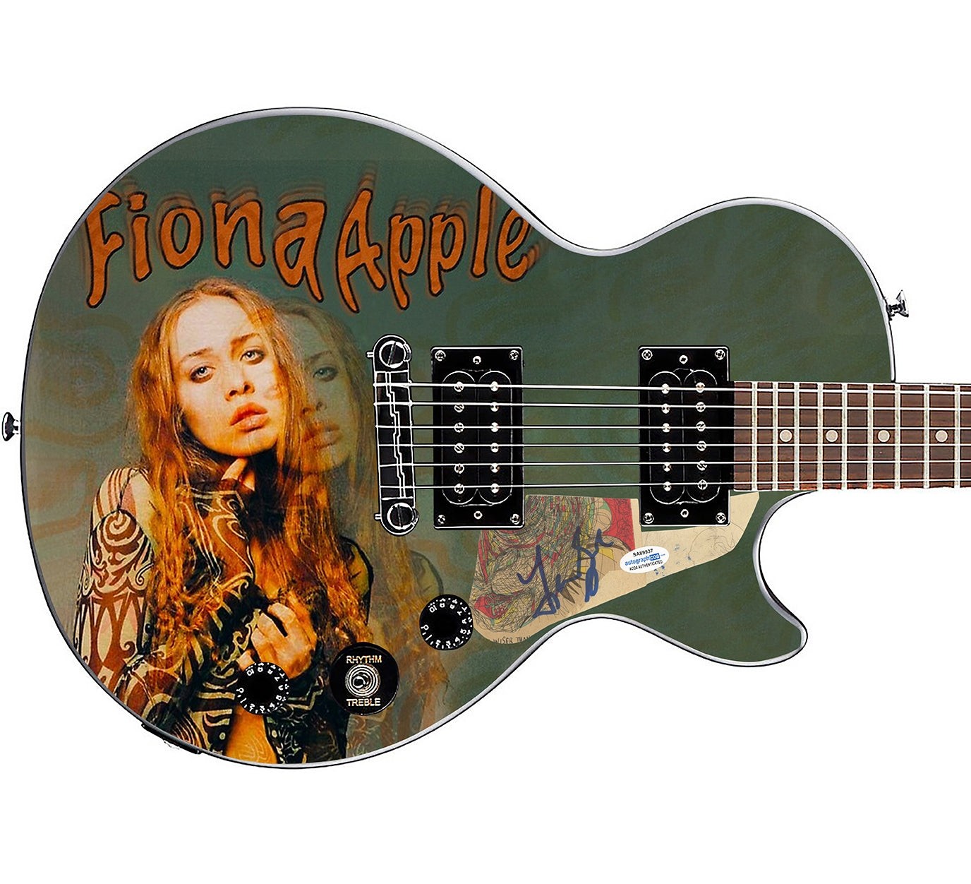 Fionna Apple Signed Gibson Epiphone Les Paul Photo Graphics Guitar ACOA