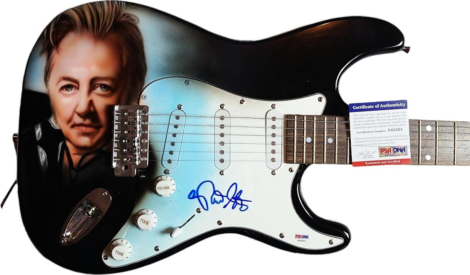 Brian Setzer Signed Autographed Hand Airbrushed Painting Guitar UACC AFTAL PSA