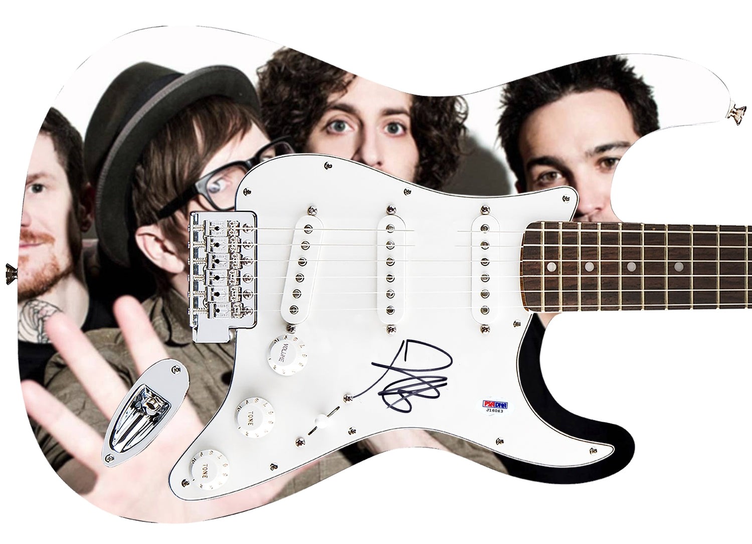 Fall Out Boy Patrick Stump Signed 1/1 Custom Graphics Guitar JSA