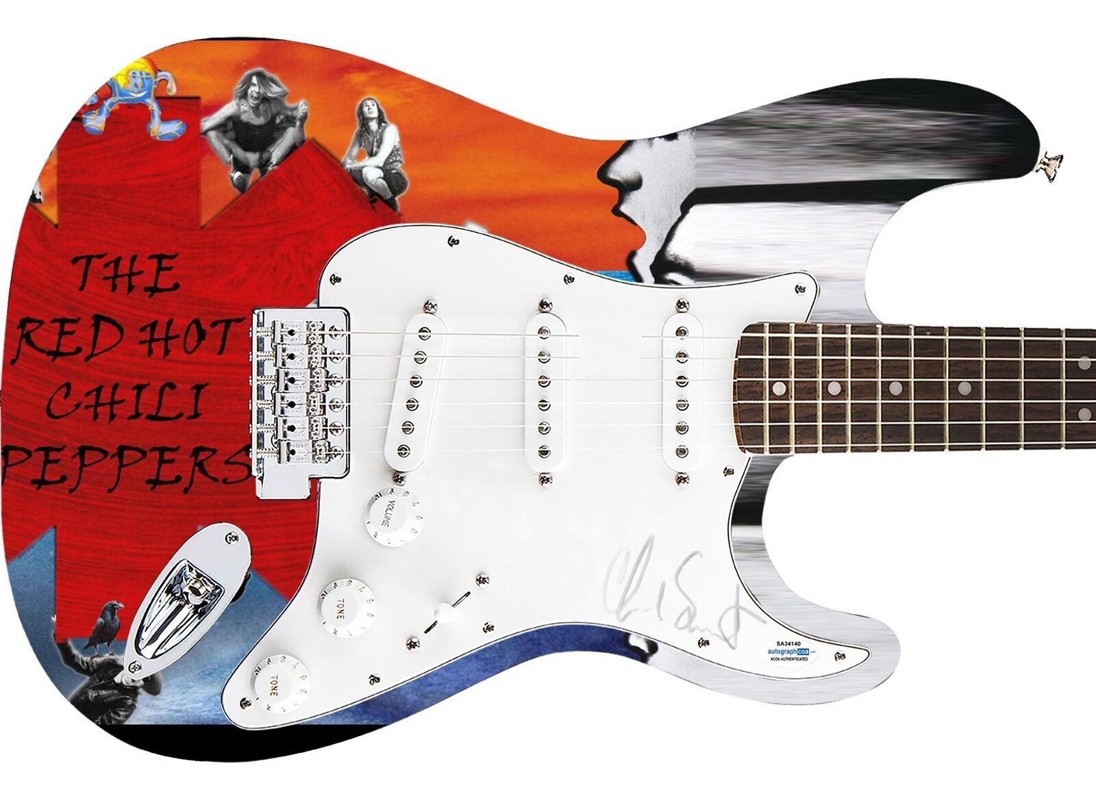 The Red Hot Chili Peppers Chad Smith Autographed 1/1 Graphics Guitar ACOA