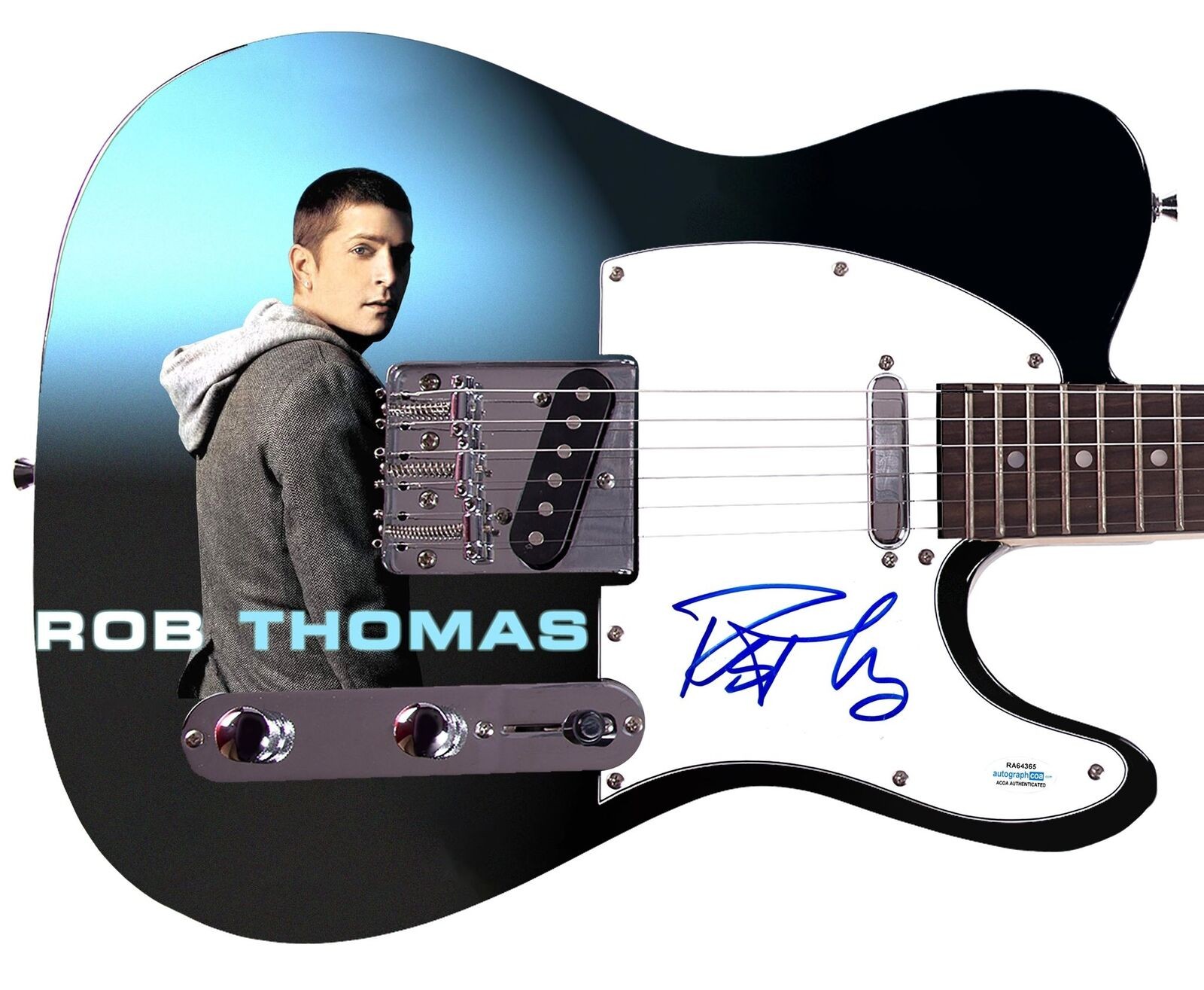 Rob Thomas Matchbox Twenty Autographed Custom 1/1 Graphics Photo Guitar ACOA