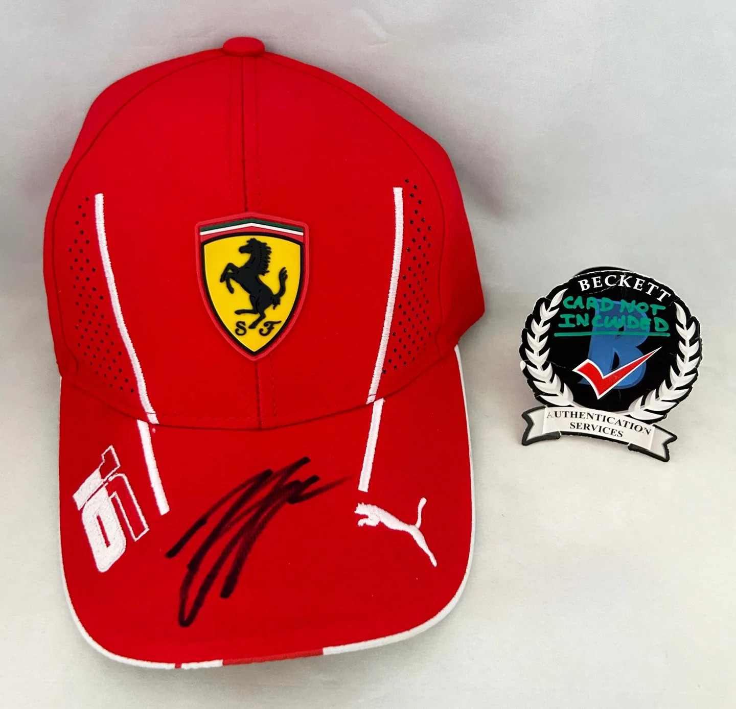 Charles Leclerc Signed Hat Ferrari Formula 1 F1 Beckett BAS COA