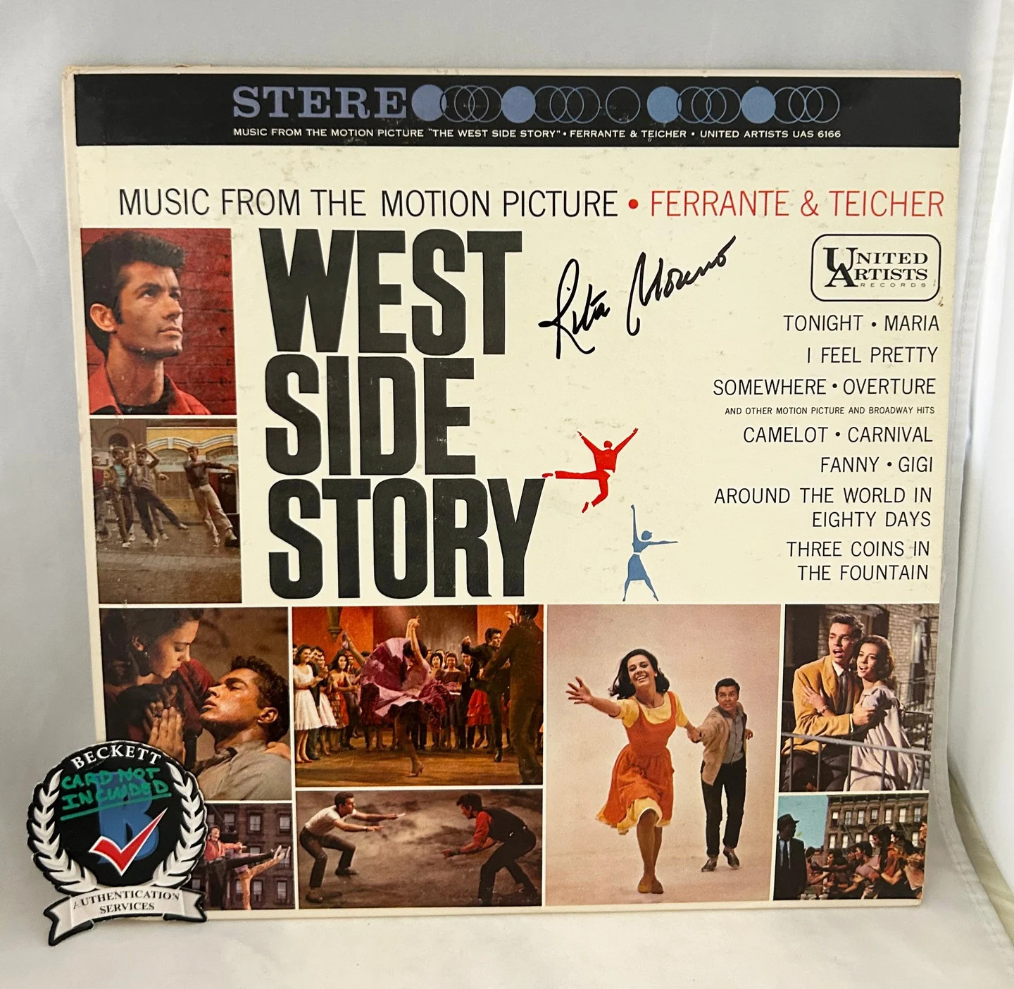 Rita Moreno Signed Vinyl LP Album West Side Story Soundtrack Beckett BAS 1 COA
